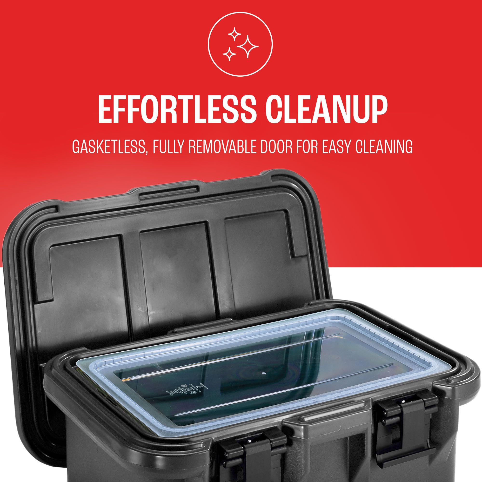 Cambro Portador de alimentos con aislamiento - Caldera profunda de 6 pulgadas y calentador de alimentos para catering y transporte - Top Load S-Series (negro)