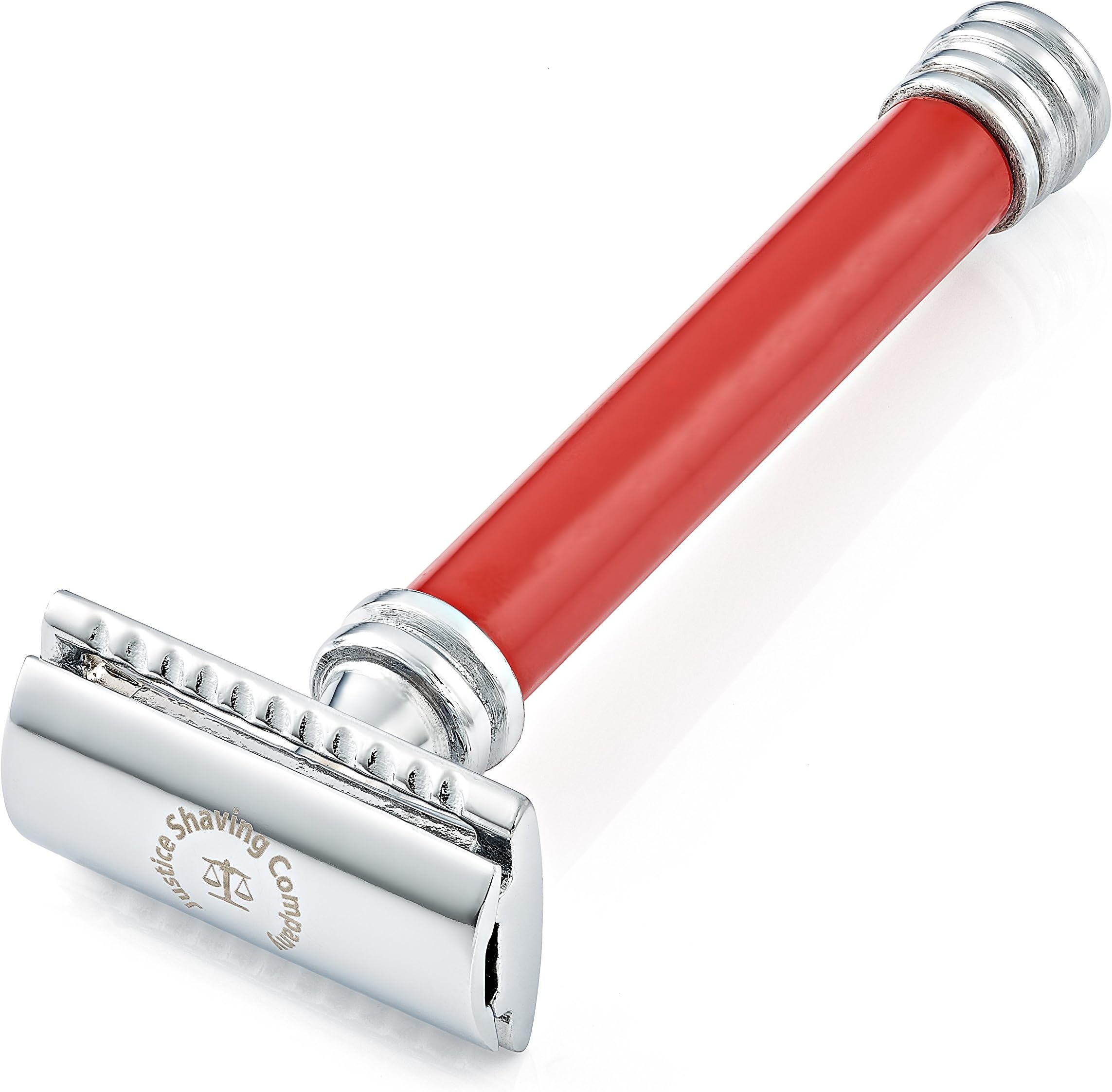 Justice Shaving Company Classic Shaving Double Edge Safety Razor, the perfect DE Safety Razor for your Wet Shave Kit, by the Maker of the Best Safety Razors and Wet Shaving Products (Red-Mars)