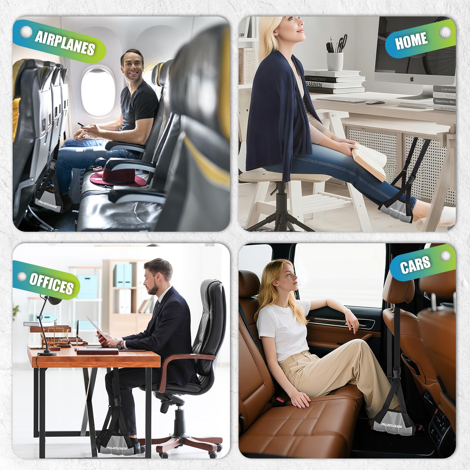Foot Hammock for Plane Travel No Collapse Thickened Bamboo Airplane Foot Rest for Long Flight Desk Foot Hammock — view 7