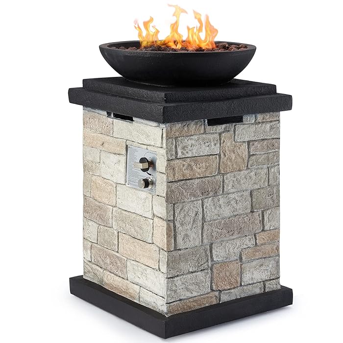 Buy AVAWING Propane Firebowl Column, 40000 BTU Outdoor Gas Fire Pit