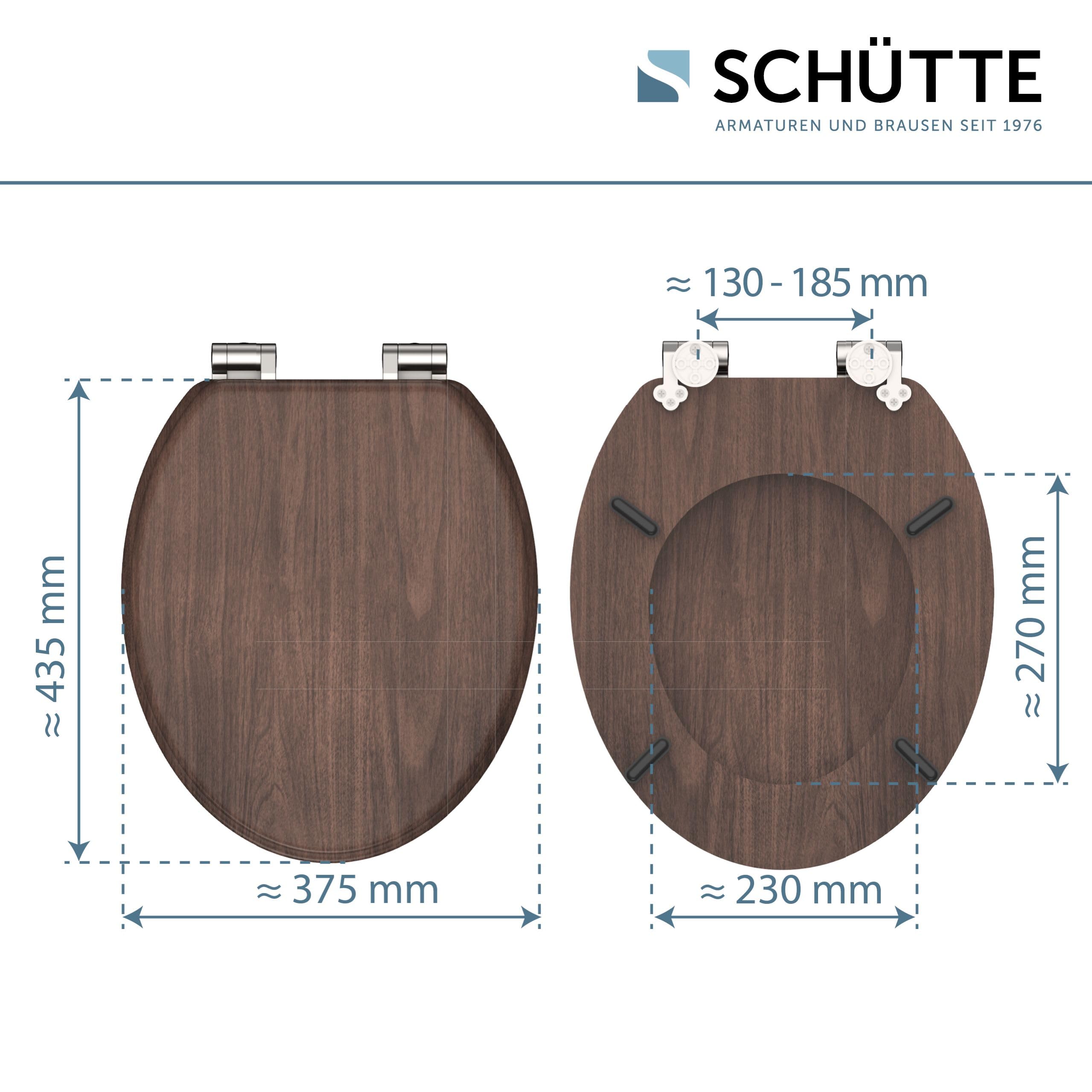 SCHÜTTE Wc-bril met houten kern SEA STONE, toiletbril met softclosemechanisme, geschikt voor vele standaard toiletpotten, maximale belasting van de wc-bril 150 kg, motief op bril en deksel 80127