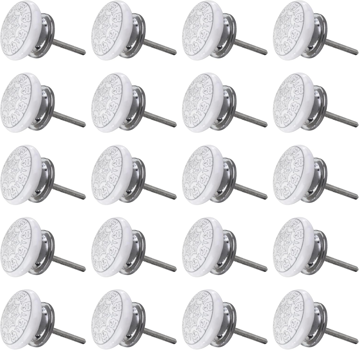 Cabinet Pull Handles 20 Pack DGainesville 1-3/5 in. Grey Design Cabinet Knob rawer Pull Handles for Kitchen Cabinet Bathroom Cabinet Drawer Wardrobe Cabinet