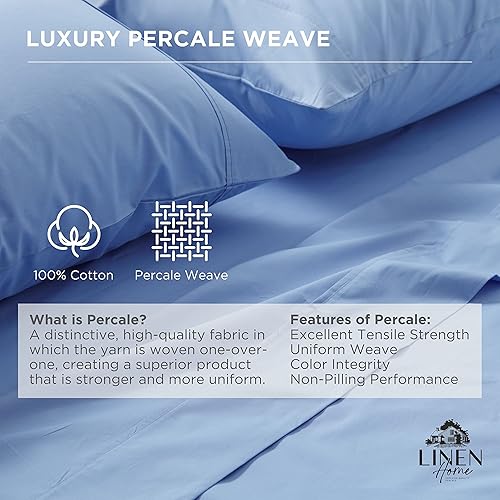 Miniatura 2 de Fundas de almohada de 100% algodón percal, tamaño Queen, dorado, 2piezas, ropa de cama resistente y fresca, 20 x 30pulgadas