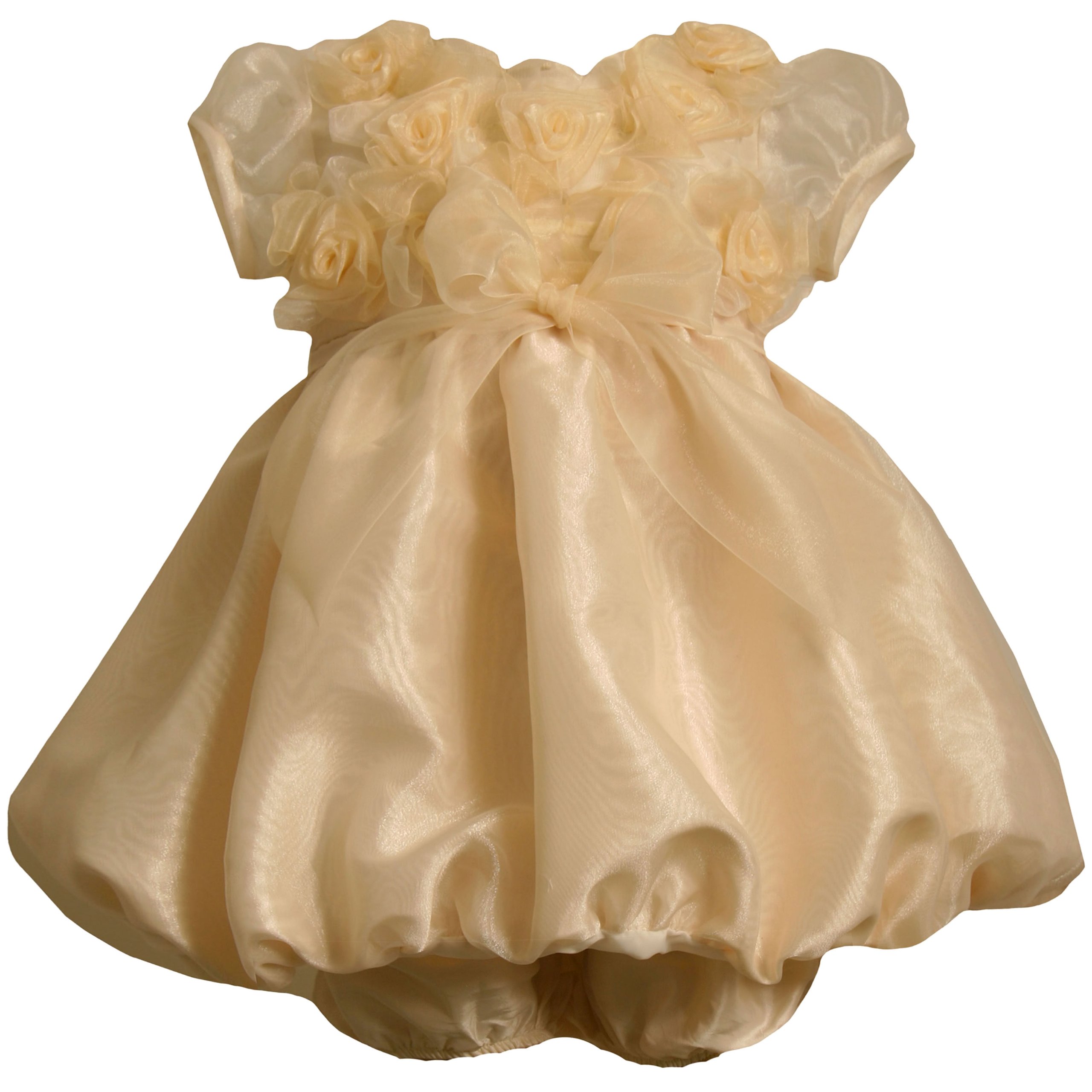 Bonnie Jean Baby-Girls Newborn 3M-9M Gold Rosette Organza Bubble Dress
