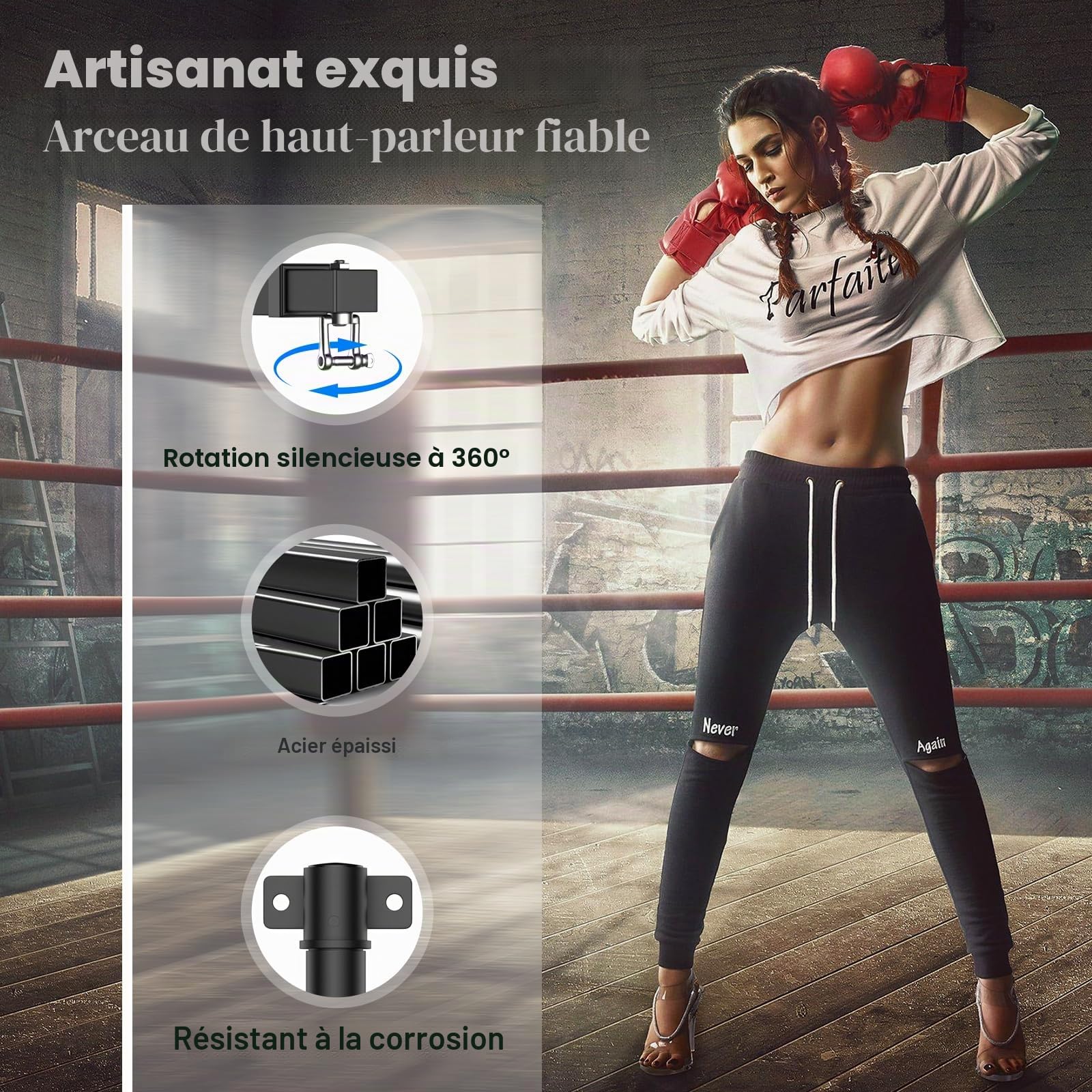 IMAYCC Nouveau Support Sac De Frappe-Potence Sac De Frappe Réglable, Support De Sac De Boxe Très Résistant pour Potence La Maison Ou Le Gymnase, MMA, Mua Thai, Etc