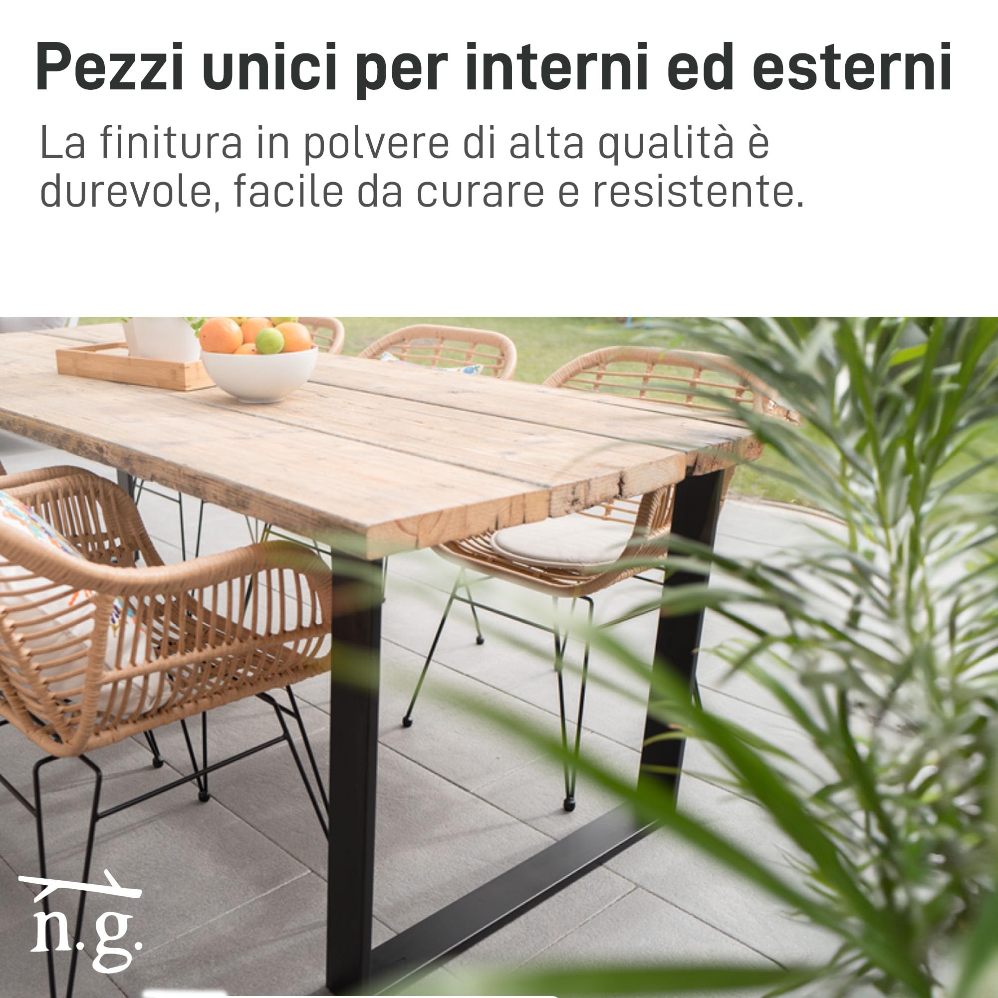 Natural Goods Berlin 2x GAMBE PER TAVOLO | Montaggio Facile | Piedi per Tavolo in Metallo Industriale | Ideale per Progetti Fai-da-Te come Tavolo da Pranzo, Scrivania, Tavolino, Panchina | 30x43 cm
