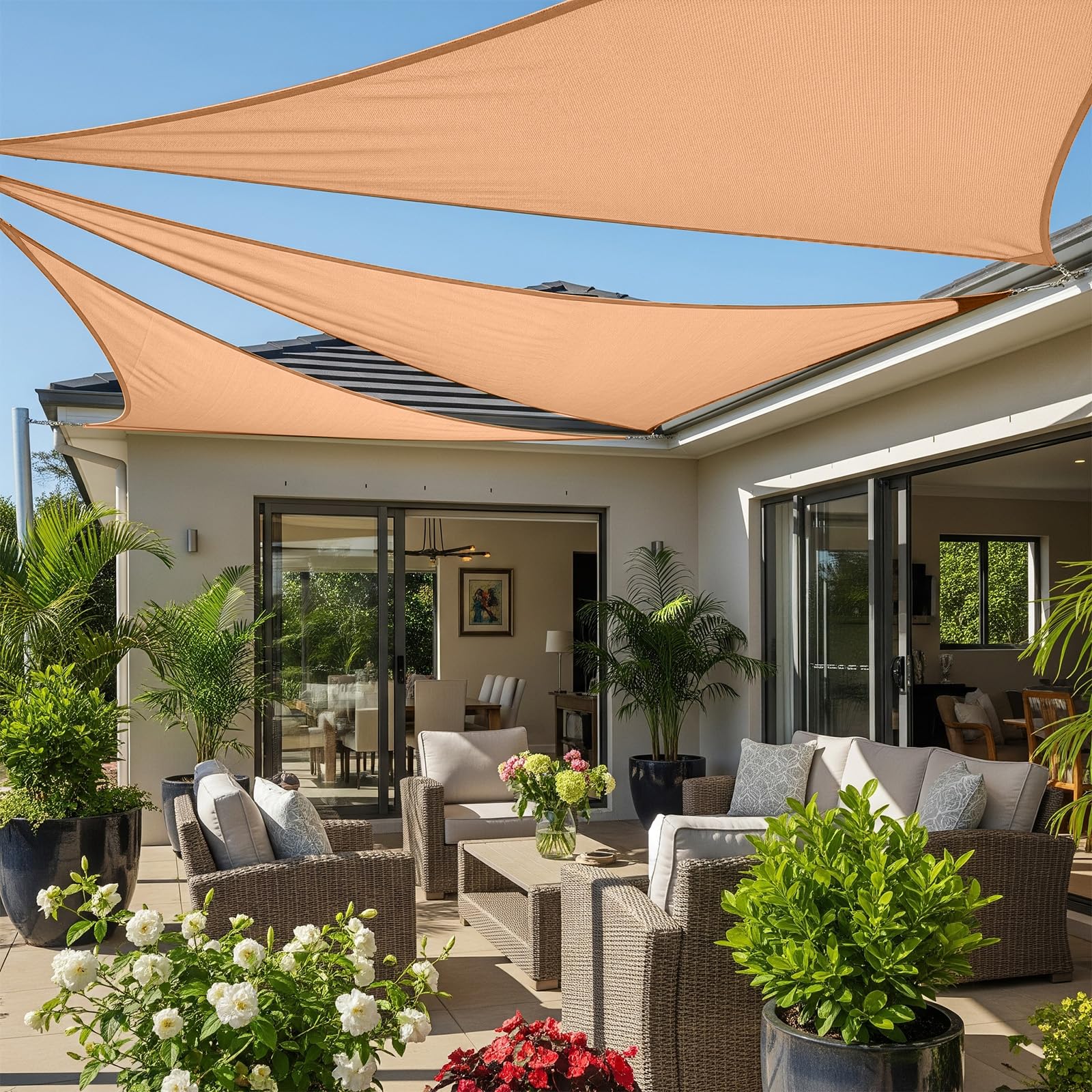 Amazon.com : Cool Area Sun Shade Sail 9x17x19.2 FT Right Triangle