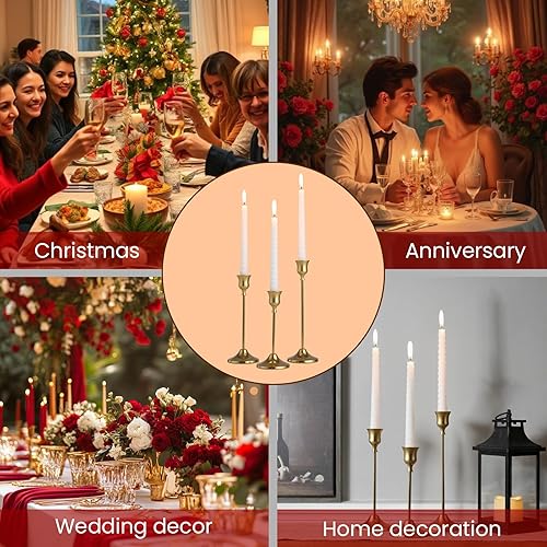 Miniatura 6 de Juego de 30 portavelas dorados para candelabros, candelabros de metal altos para centro de mesa, decoración del hogar, se adapta a velas de 34