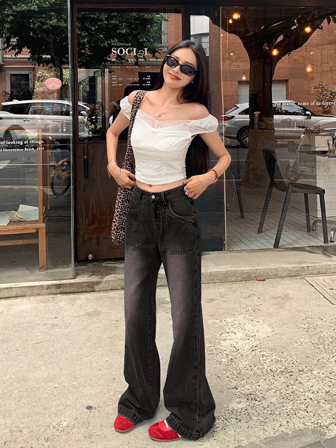 EMMIOL Baggy Jeans for Women, Wide Leg Jeans Plus Size Boyfriends Denim Pants, Y2K Vintage Style