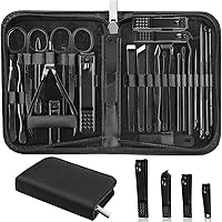 Professional 26PCS Stainless Steel Manicure Set with Luxurious Travel Case - Nail Clipper Grooming Kit Gift for Men Women