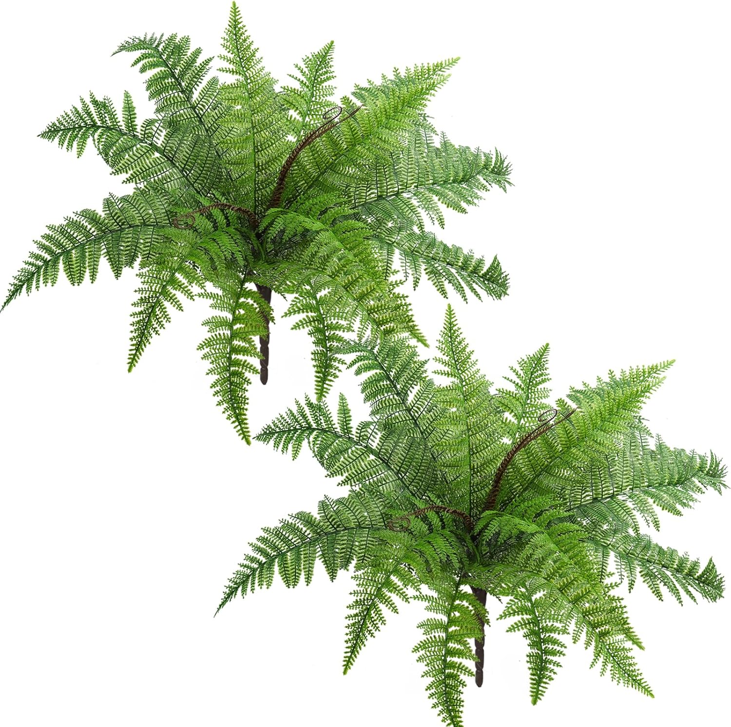 Artificial Fern Plants 2Pcs Fake Boston Fern Faux Plants