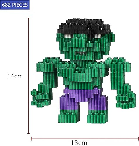 Miniatura 2 de WUAIRA Mini bloques de construcción de 600 piezas de bloques de construcción de superhéroe Hulk juguete educativo para niños de 6 años en adelante