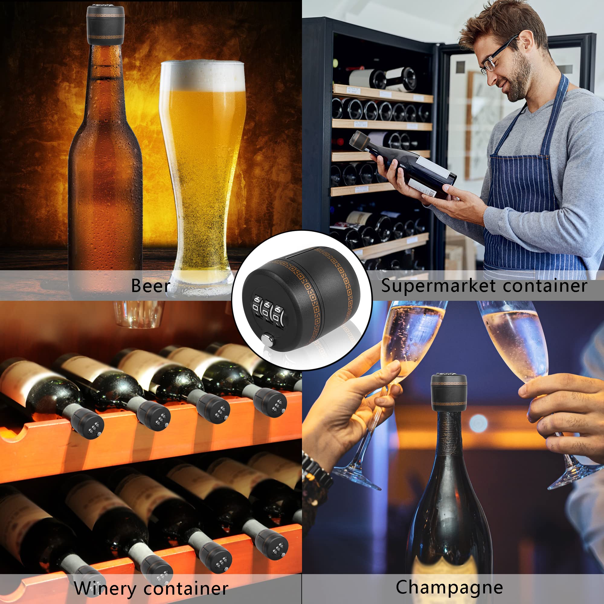 Wine Preservation Locks 12-Pack Wine Bottle Lock Stoppers - Digital ...