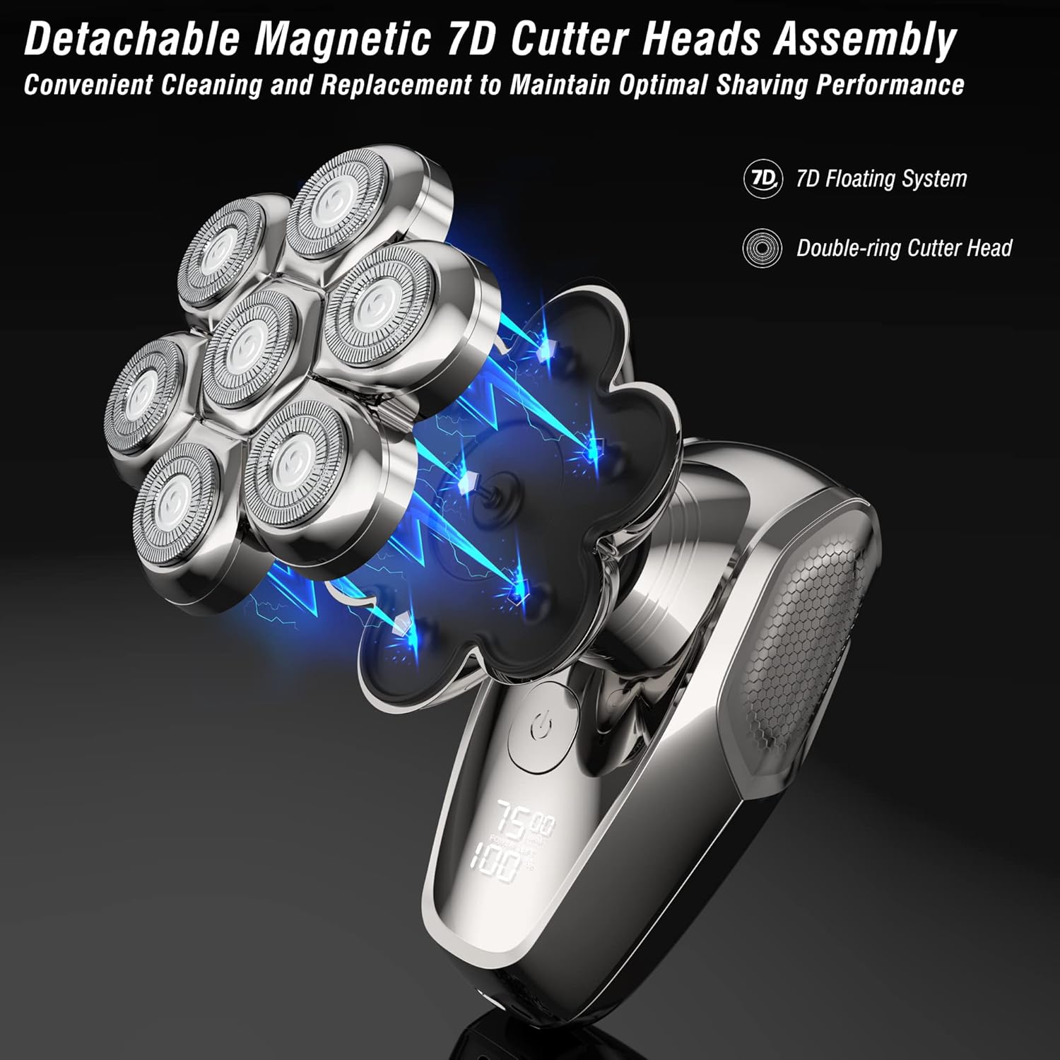 Detachable magnetic 7D cutter heads assembly