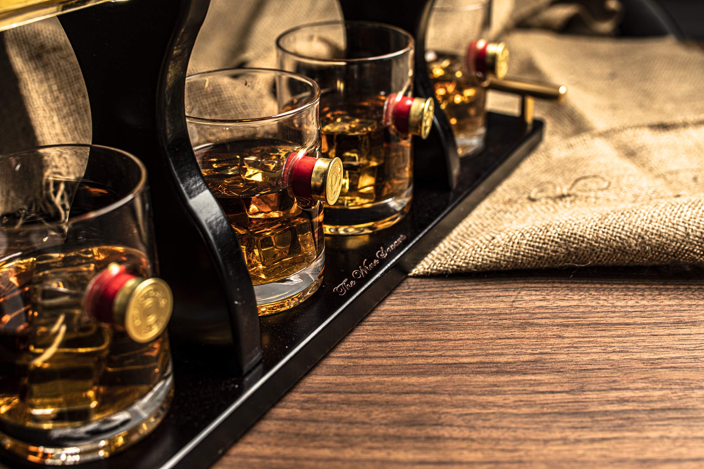 Buy Shotgun Gun Large Whiskey & Wine Decanter Set Bullet Glasses