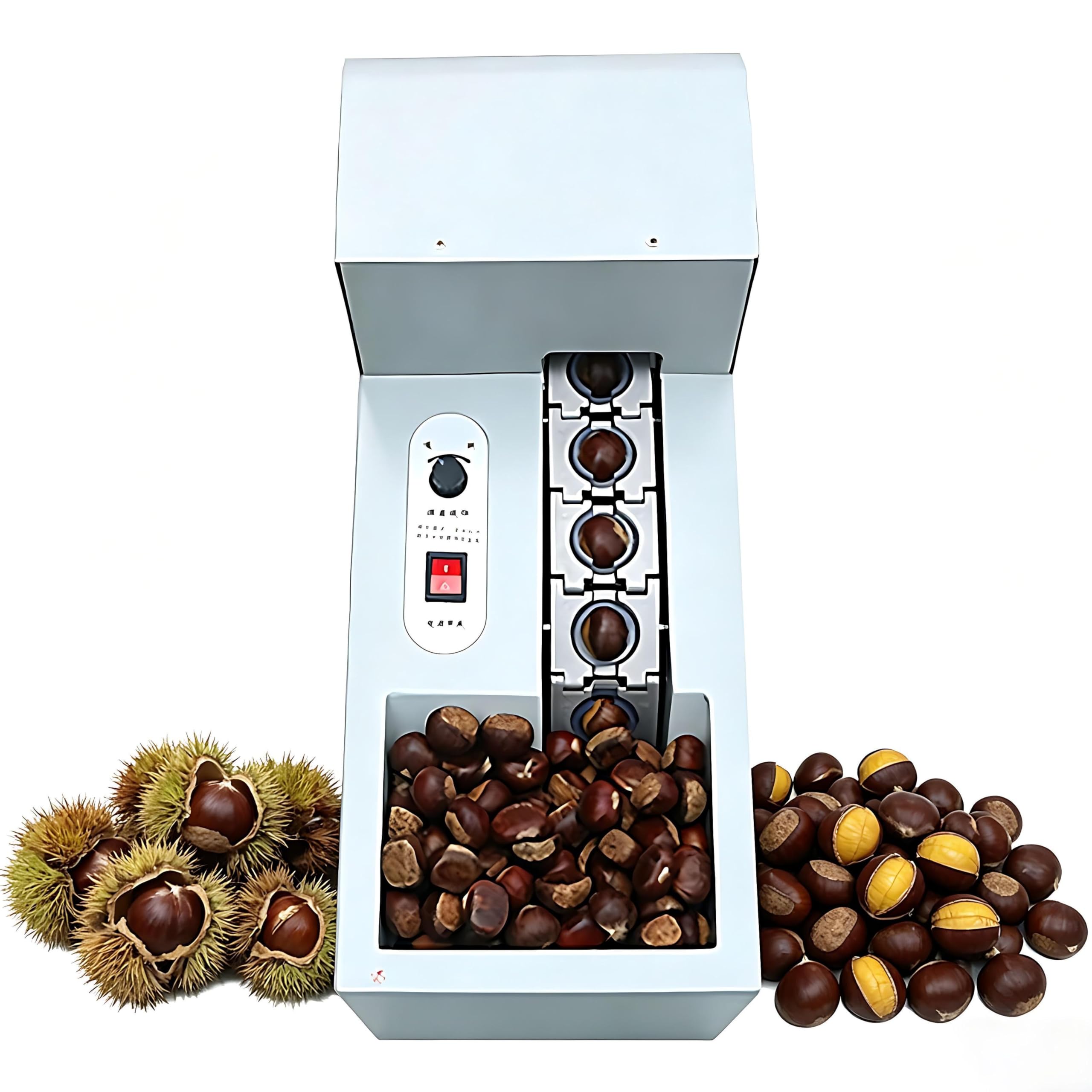 Máquina eléctrica de ranurado de castaña con hoja ajustable (0,5-2,5 mm) y control de velocidad, tasa de puntuación eficiente de 60-65 kg/h para asadores, catering y proveedores al aire libre