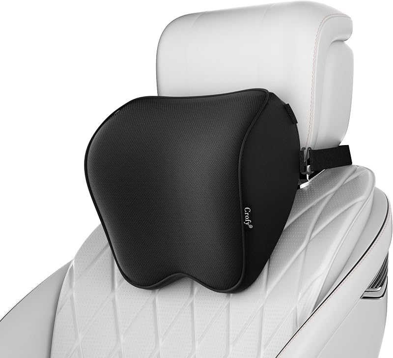 Crofy 2 db Autós Nyakpárna Memory Foam, Állítható Pánt, Légáteresztő Huzat