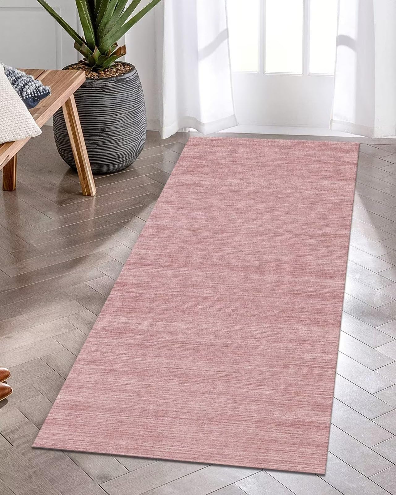 Dywan kuchenny, długi dywan do przedpokoju, antypoślizgowy dywan, chodnik kuchenny, 80 x 300 cm, różowo-czerwony dywan 3D, na korytarz, można prać, sprzedawany na metry, chodnik do przedpokoju,