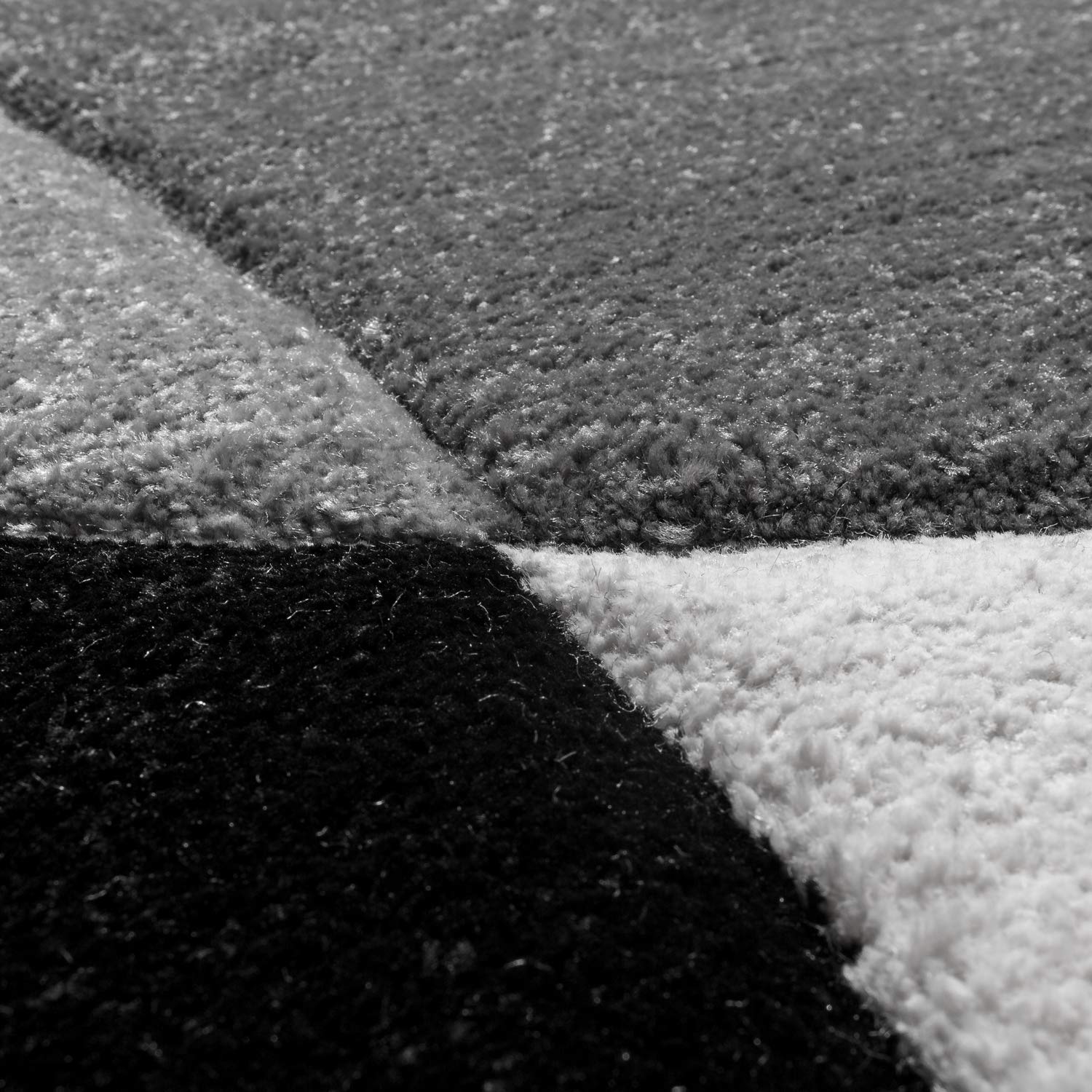 Paco Home Créateur Tapis Moderne Géométrique Motif Découpe des Contours en Noir Blanc, Dimension:200x290 cm