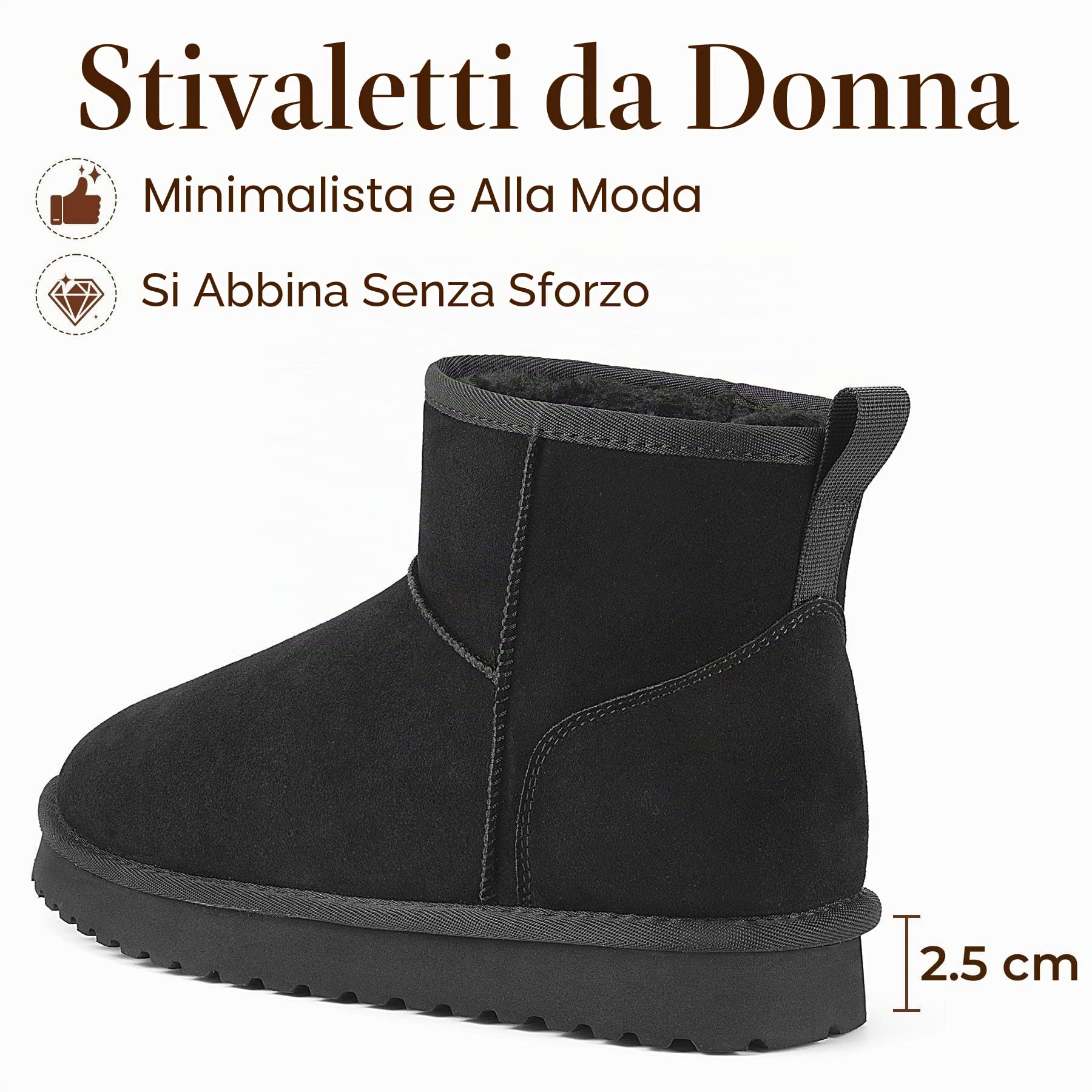 Mishansha Stivali Donna Invernali Imbottiti 36-42 EU | Scarpe da Neve, Calda, Antiscivolo, Comode, Spostamenti Quotidiani, Passeggiate