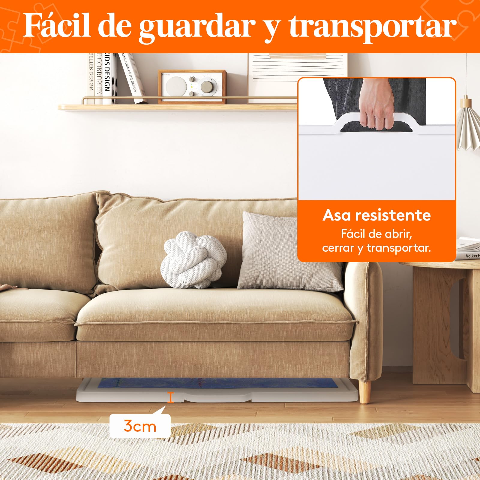 Lifewit 1500 PCS Puzzle Board, Tabla de Rompecabezas con 4 Cajones and Tapas, Multifuncional Plástico Tablero Puzzles Giratorio de 360°, 89 x 68.5cm, Blanco