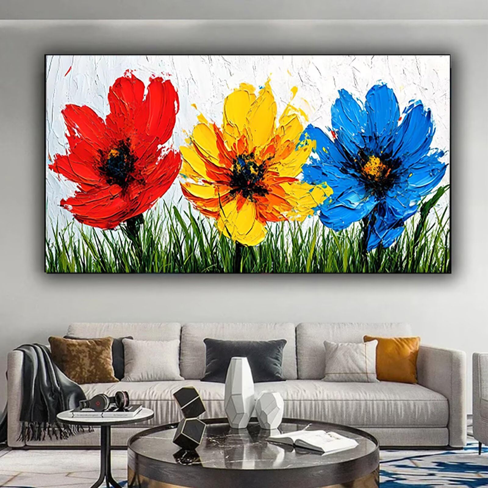 Malen nach Zahlen Kinder Blume, Geschenke für Mädchen Junge, Bastelset Kinder, Malen nach Zahlen Laub | Malen nach Zahlen Ohne Rahmen, für Home Wand Dekor Geschenk (60x120cm) Bastelset Erwachsene 6-F