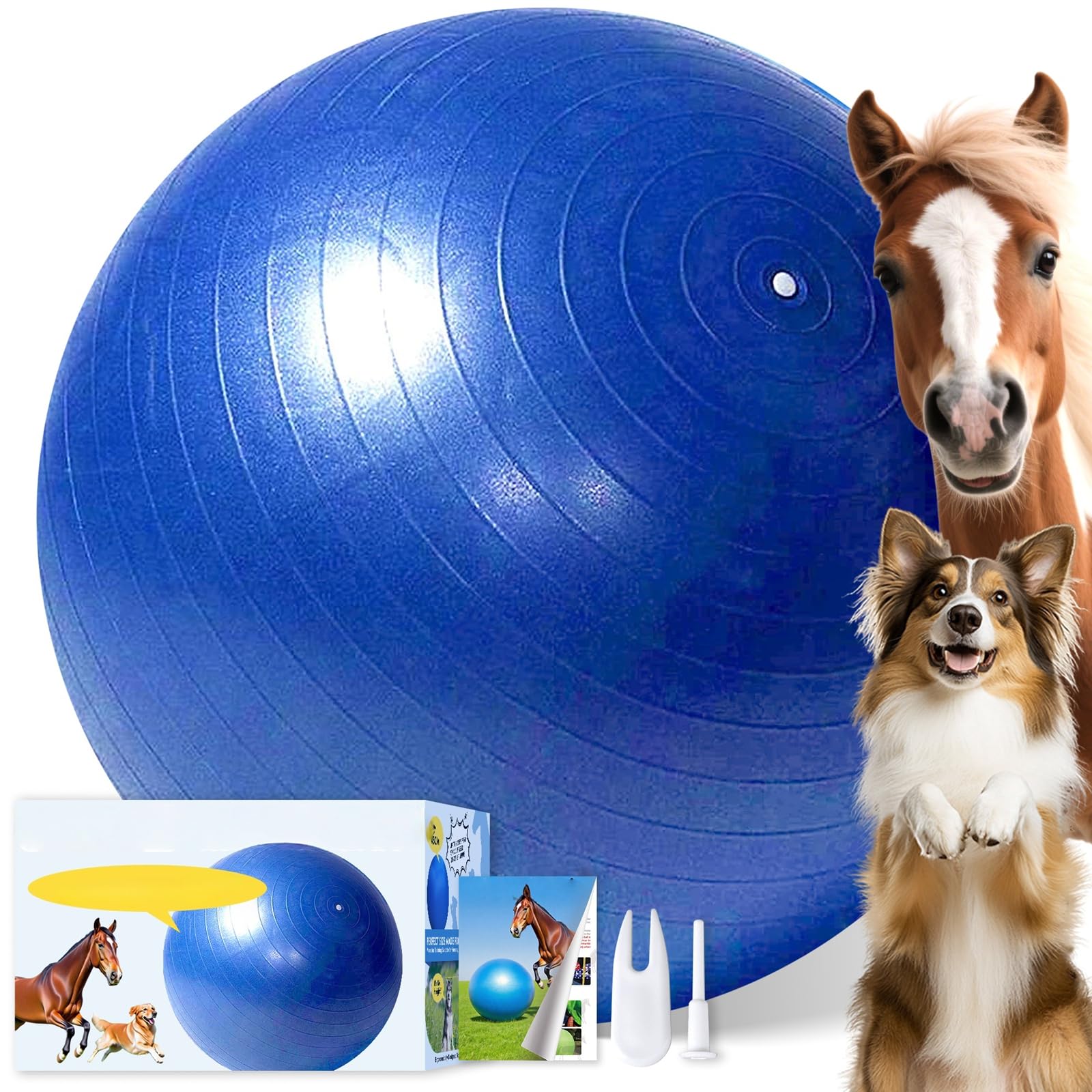 40 Inch Horse Balls for Play, Large Ball Horse Toys for Horses to Play with, Giant Soccer Exercise Ball