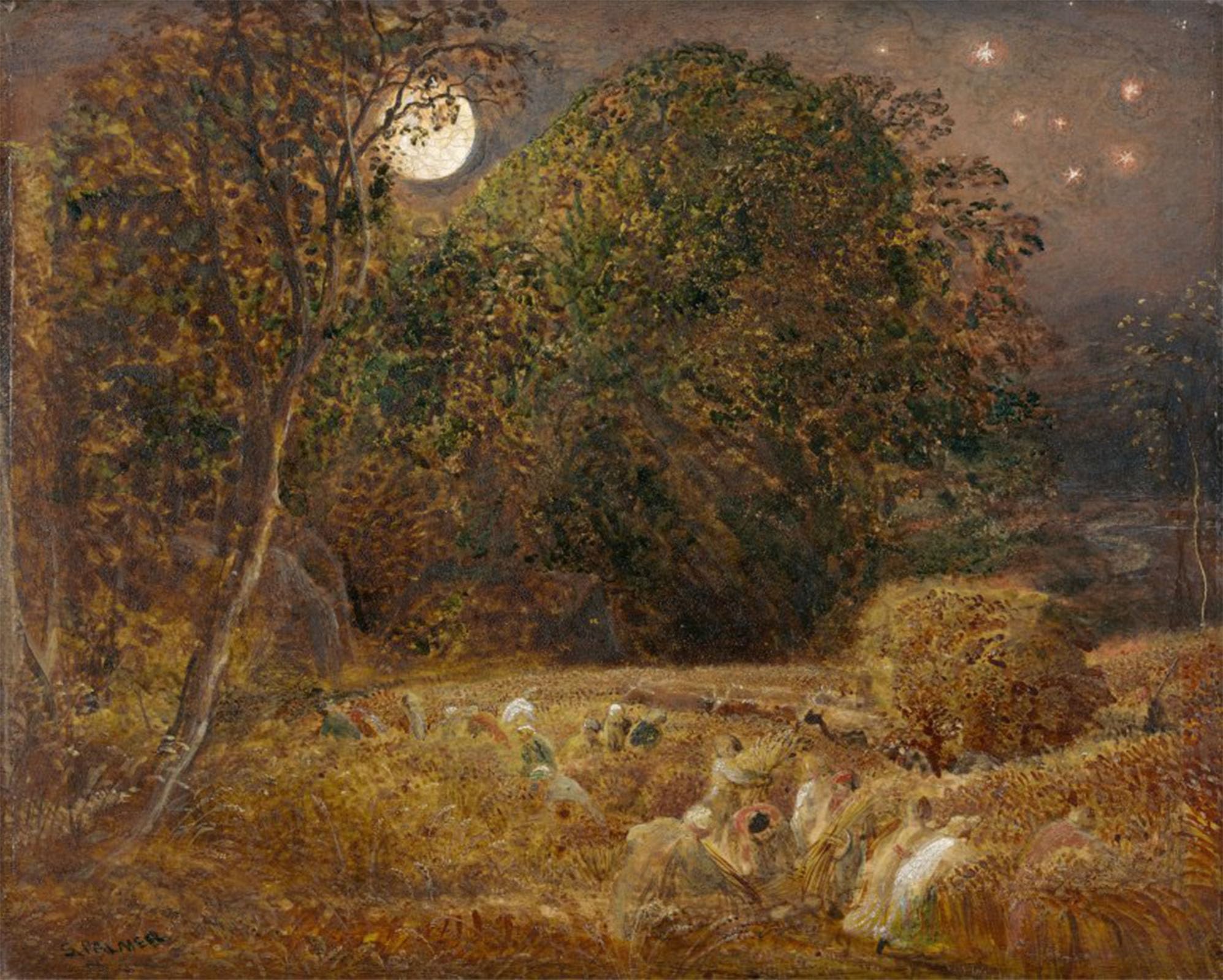 SERENDIPITP Retro Picture Poster Wall Art Pictures Painting the Harvest Moon by Famous Painter Wall Art Canvas Print for Wall Decor 60x90cm