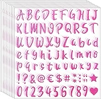 Vista 1 de 810 piezas de 10 hojas de calcomanías autoadhesivas con purpurina, calcomanías de números del alfabeto para buzón, cuaderno, ventana, decoración