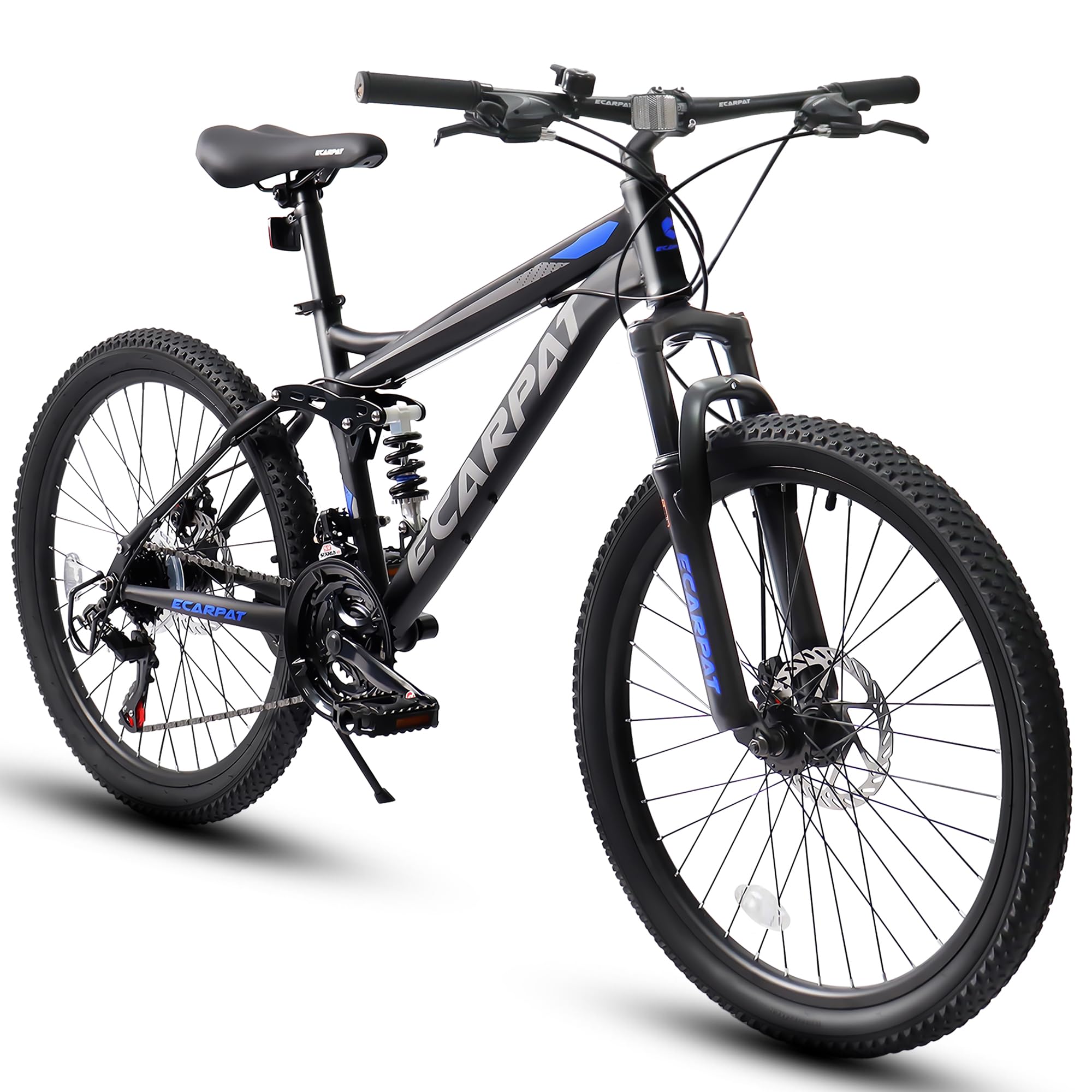 24/26/27.5 Inch Wheel Mountain Bike, 21 Speed MTB Bike with Full/Front Suspension, Steel Frame and Dual Disc Brakes, Adult Mens Outdoor Cycling Mountain Bicycle