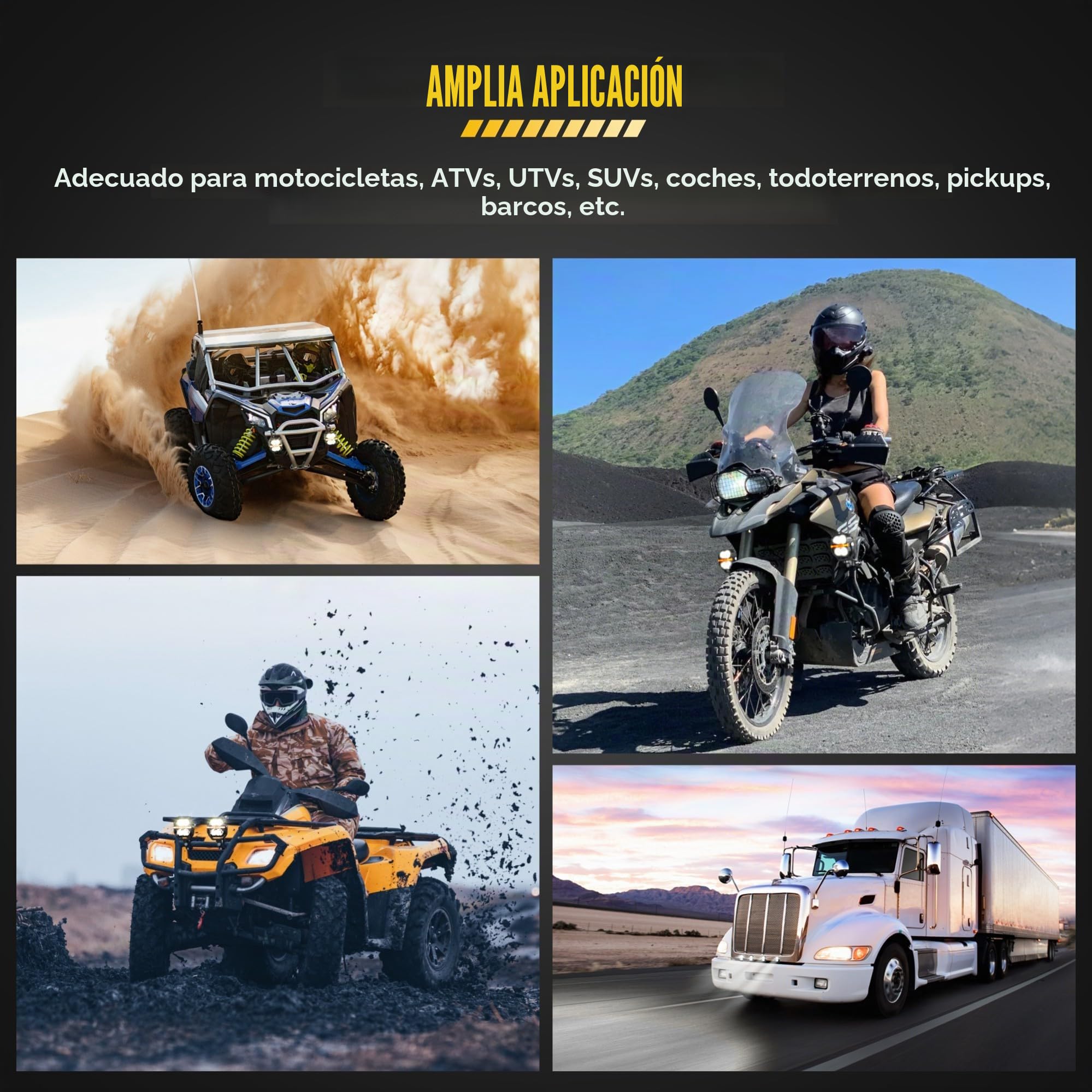 Future Eyes Faros LED Moto Homologados ECE E-Mark E57 – 120W 12000LM Luces Auxiliares, Faros Antiniebla LED, IP67 Impermeable, Luces Exploradoras Moto, 800M Largo Alcance, 360° Ajustable