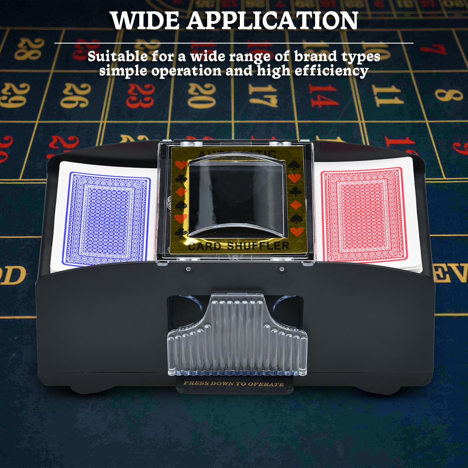 Barajador de Cartas Automático, Mezclador de Cartas con 2 Barajas para Casa Fiestas - Negro