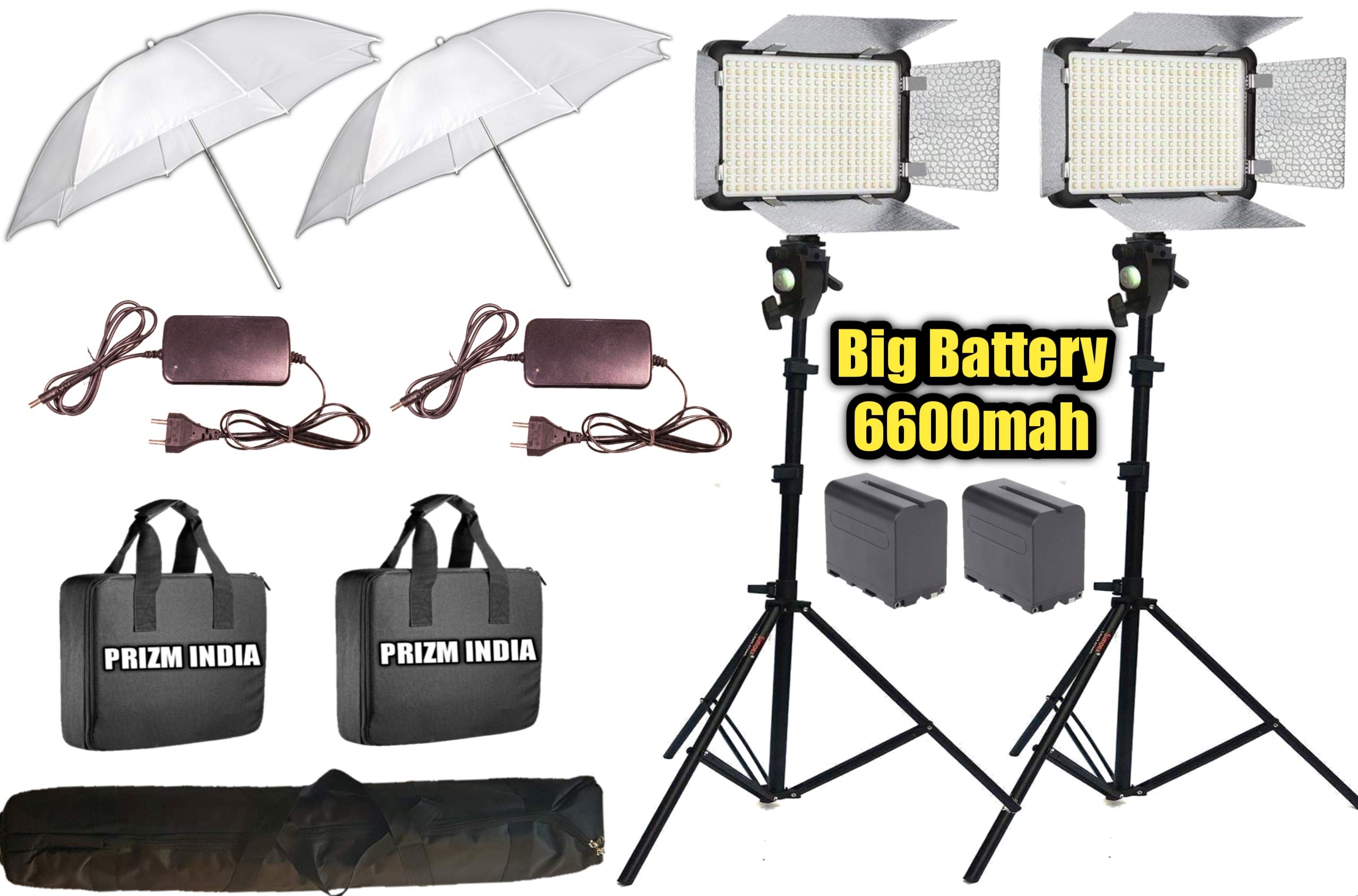 OCTOVA Simpex Professional 400 Continuous Dimmable Led Video Light Dual Kit with AC Power Adapter for Film Making, Interview, YouTube Shooting, Studio Videography, Portrait, Product Photography (2)
