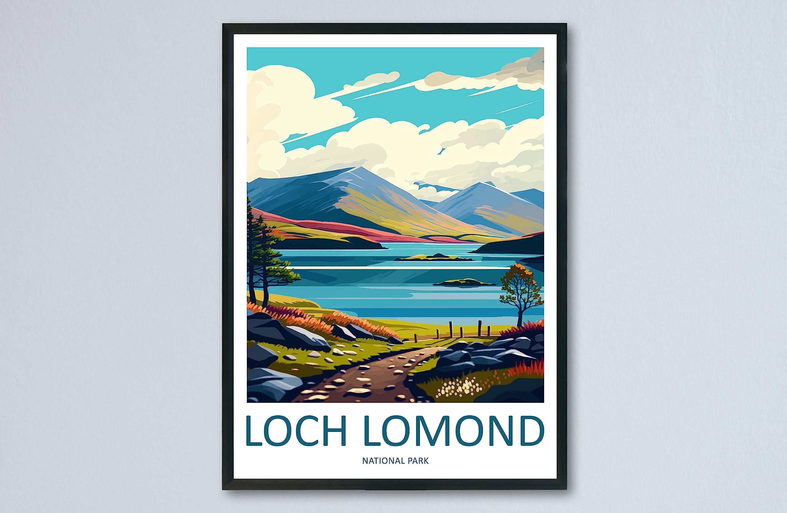 Loch Lomond Travel Print Wall Art Loch Lomond Wall Hanging Home Decoration National Park Print Art Lovers Wall Art Print Loch Lomond Poster,40