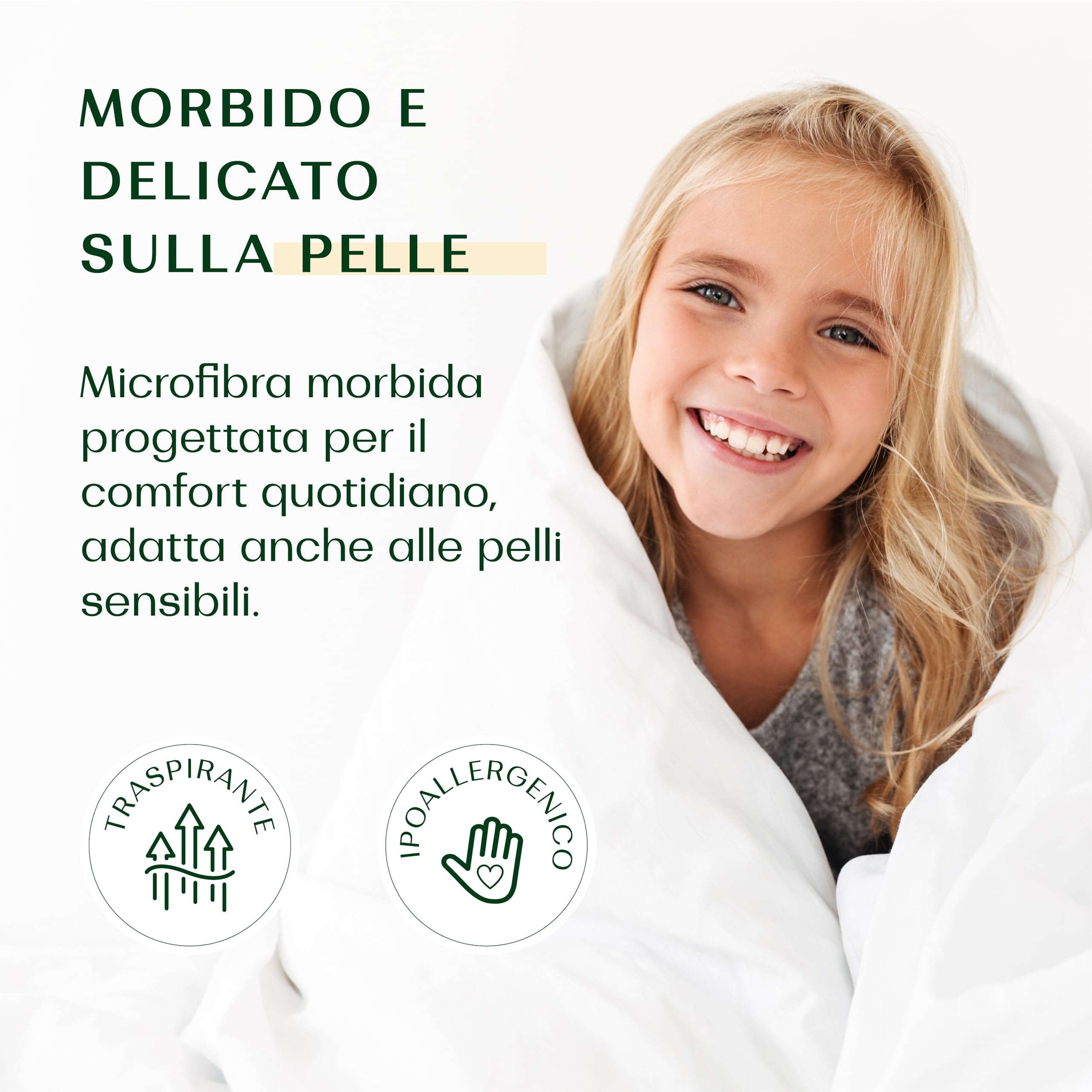 Wendre Piumino Estivo Matrimoniale 220x240 cm – Leggero 150 GSM in Microfibra Traspirante – Certificato OEKO-TEX, Anallergico e Lavabile