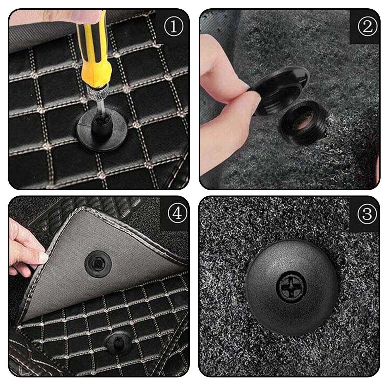10 Pezzi Clip Antiscivolo Auto, Universale Tappetino Auto, Supporto Fisso Tappeto Auto, Clip Morsetti Fissaggio Auto, per Tappetini Auto, Pavimenti, Ecc.