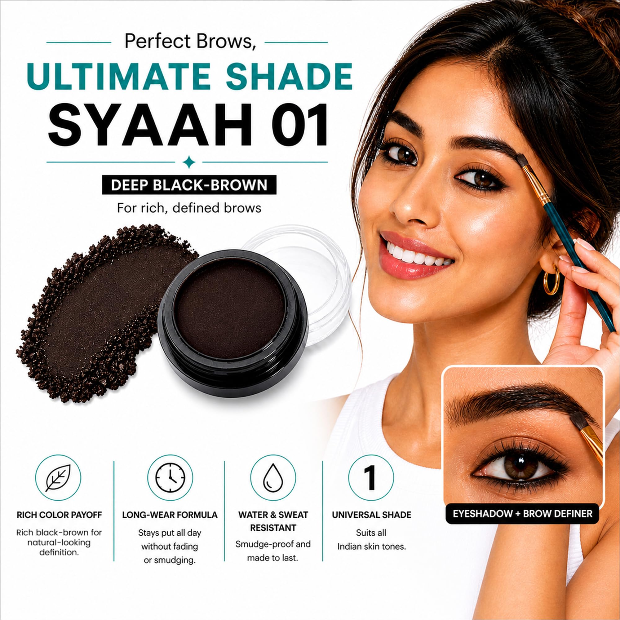 Parul Garg Beauty Signature Essential Kajal & Eyebrow Pack β 3-in-1 Long-Stay Kajal, Eyebrow Definer, Eye Brush & Shadow | Smudge-Proof & Blendable | No Smudging | Vegan & Clean Beauty | Classic - Black 4