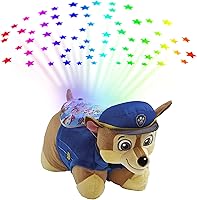 Pillow Pets Paw Patrol Chase Sleeptime Lite 11 Inch Nightlight Plush Toy - Projects Rainbow Stars, Timer, Kids Bedtime Buddy