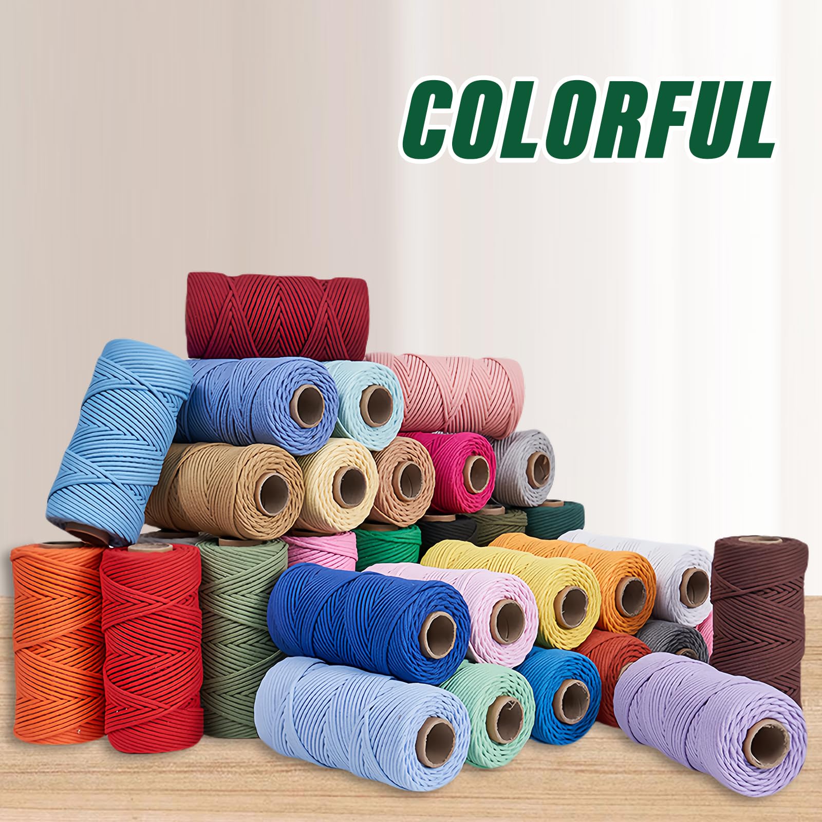 18 pezzi di filato macramè, 2 mm x 30 m, filo di cotone macramè, set di fili di cotone macramè, filo di cotone macramè, set di filati di cotone macramè, per fai da te, fai da te, fai da te, lavori a
