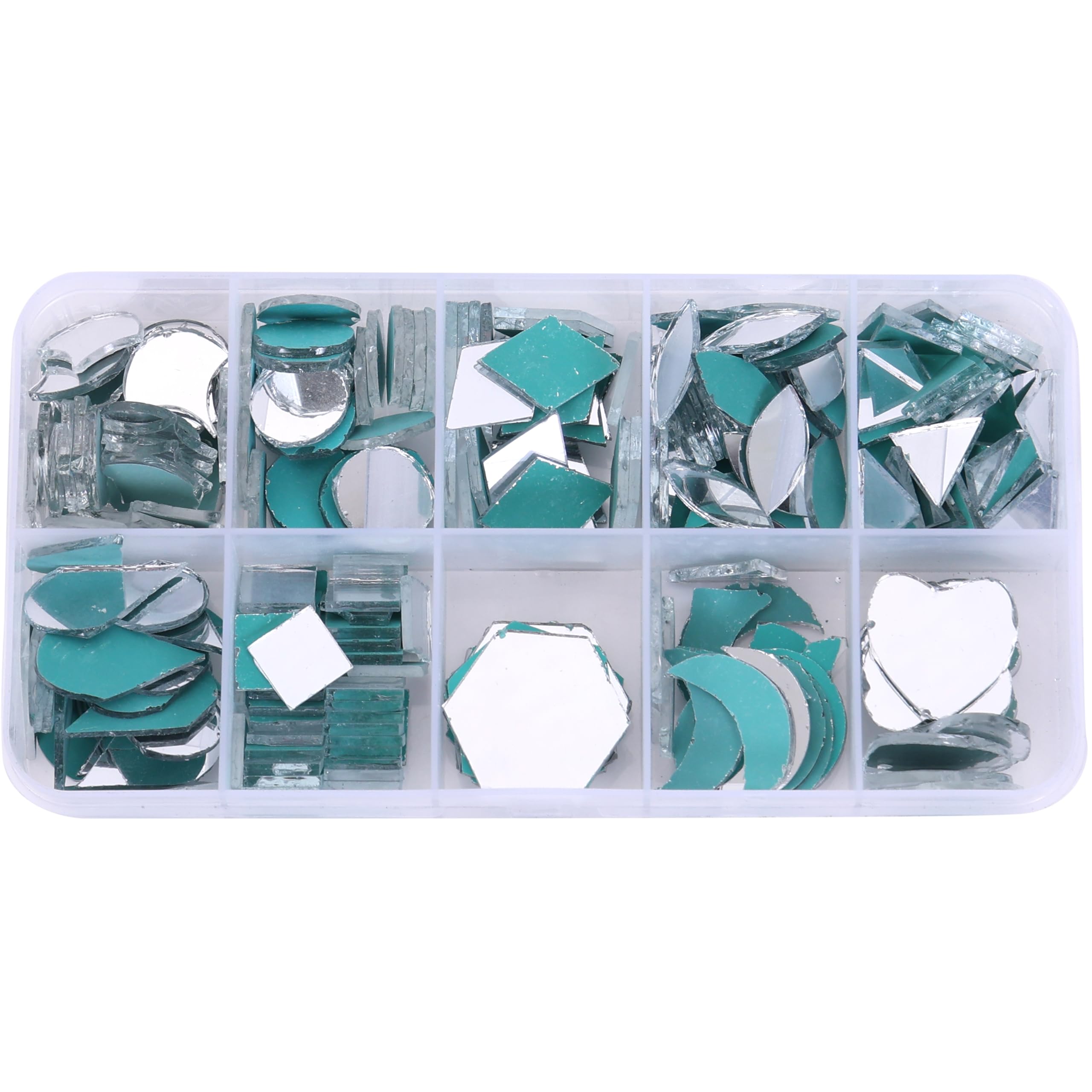 ambitieux DIY Mirror Craft Kit for Kids – 100+ Mini Mirror Cutouts in 10 Shapes with Glue & Storage Box – Craft Supplies for Lippon Art, Home Decor, Scrapbooking & DIY Projects - Image 5 thumbnail