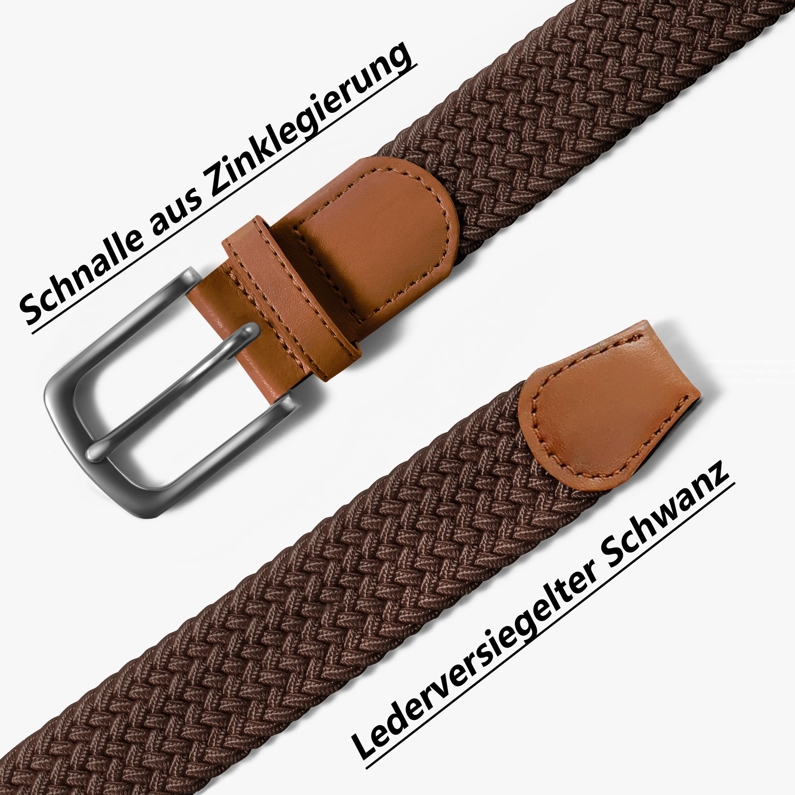 LAKIDAY Cintura in Tessuto Cintura Elasticizzata Cintura intrecciata cintura intrecciata Elastica perUomo e Donna ampia lunghezza da 3,5 cm da 100 cm a 130 cm