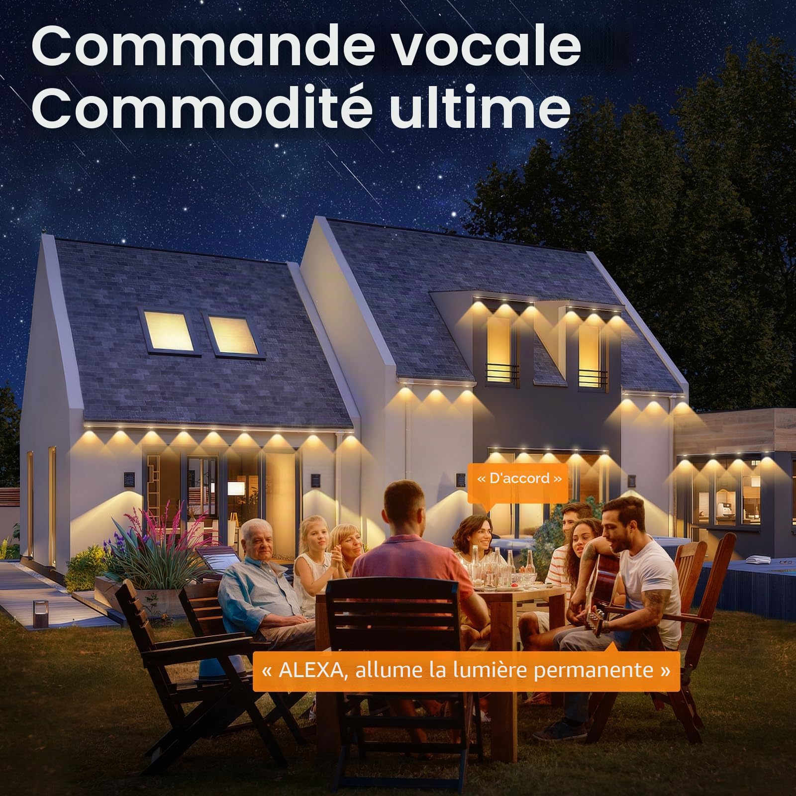 GOOGO 30M Éclairage Extérieur Permanent avec 72 Lumières LED, Éclairage RGBIC Intelligent, Guirlande Guinguette Exterieur Étanches IP68 avec Application et Télécommande, Plusieurs Modes d'ambiance
