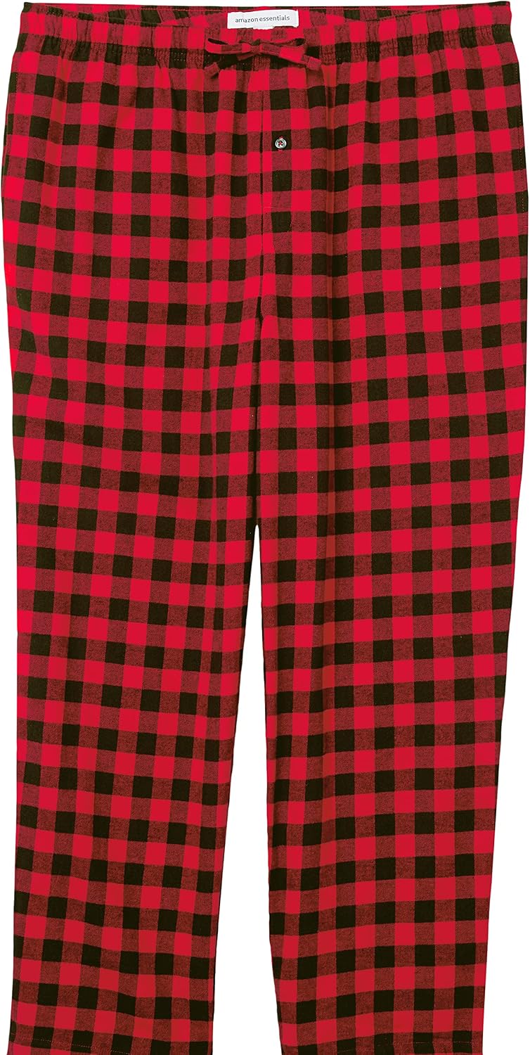 Amazon Essentials Men's Flannel Pant and Long-Sleeve T-Shirt Pajama Set