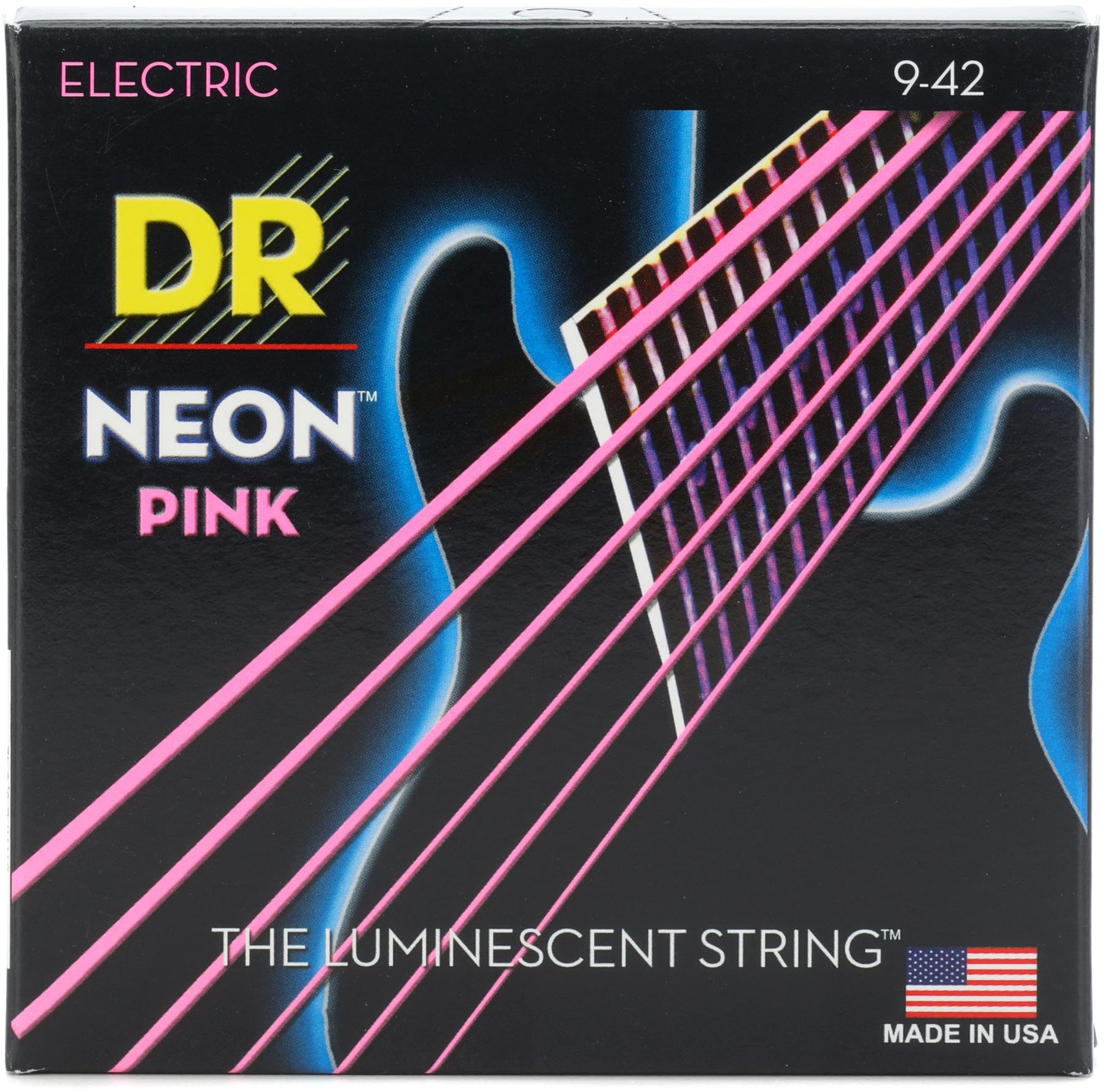DR Strings NPE-9 Hi-Def Neon Pink Electric Lite D