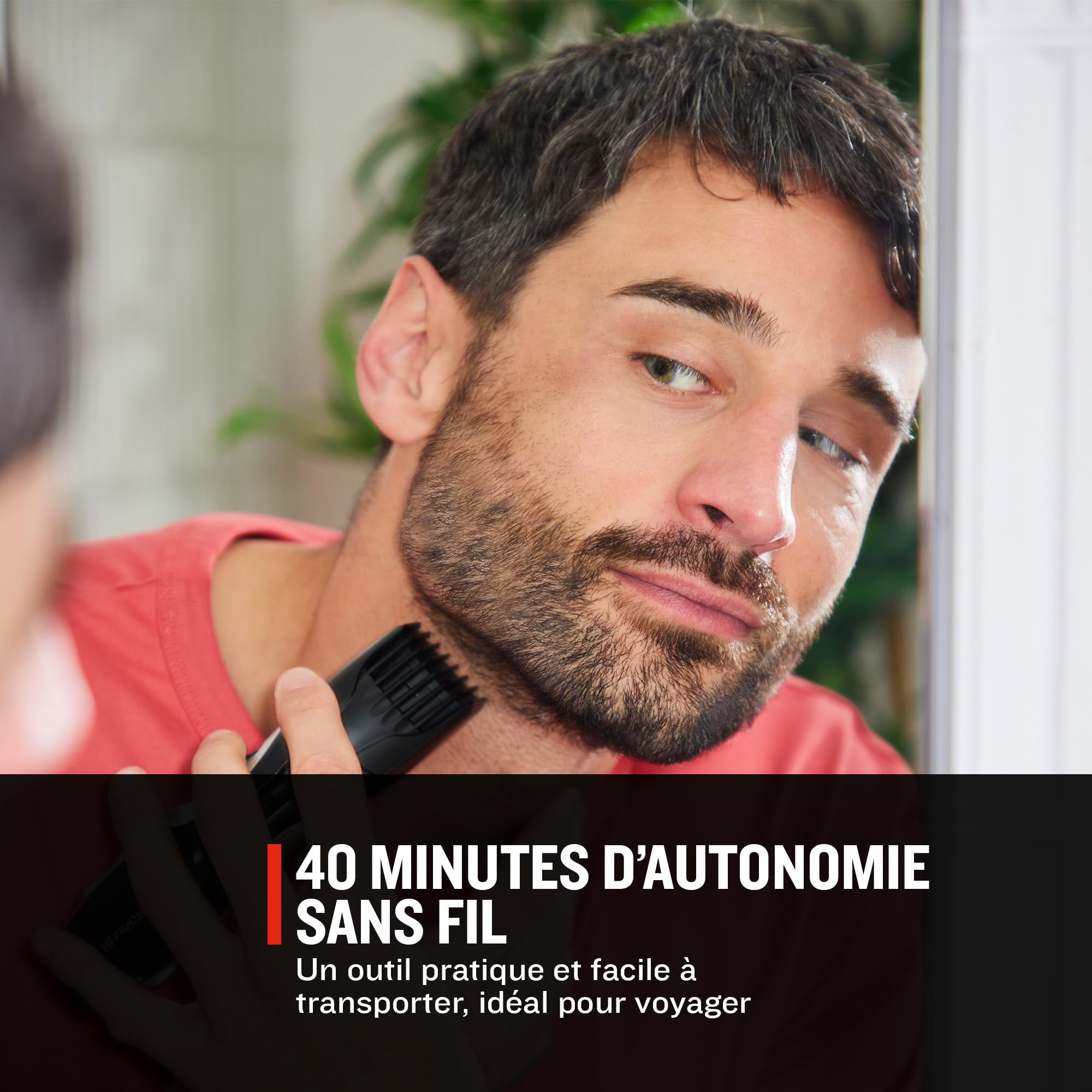 Remington Tondeuse barbe électrique [Utilisation facile & précise] Barba (Ergonomique, lames céramique auto-affûtées & lubrifiées à vie, 9 réglages 1,5-18mm, Secteur/batterie, brosse incl.) MB320C