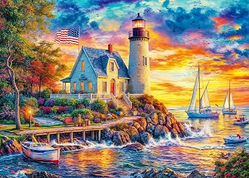 Puzzles 1000 Pieces for Adults Jigsaw Puzzles for adults 1000 Piece Puzzle Educational Games -Lighthouses- Beautiful Decoration Puzzle