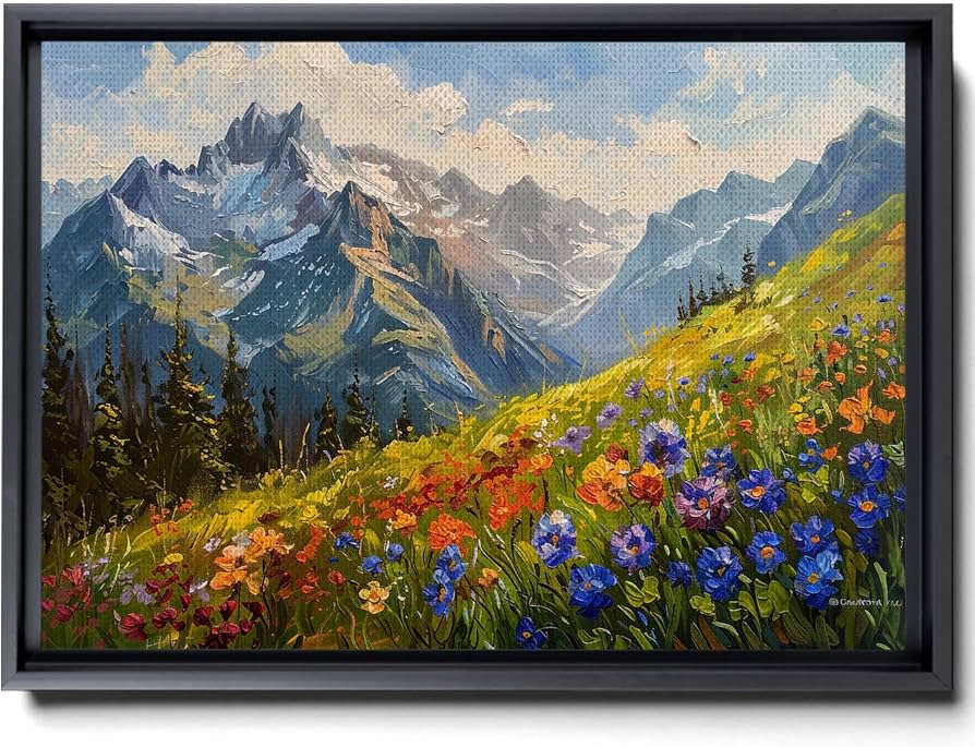 Amazon.com: CAPITALCURRENT Mountain Flower Print, Wildflower Wall