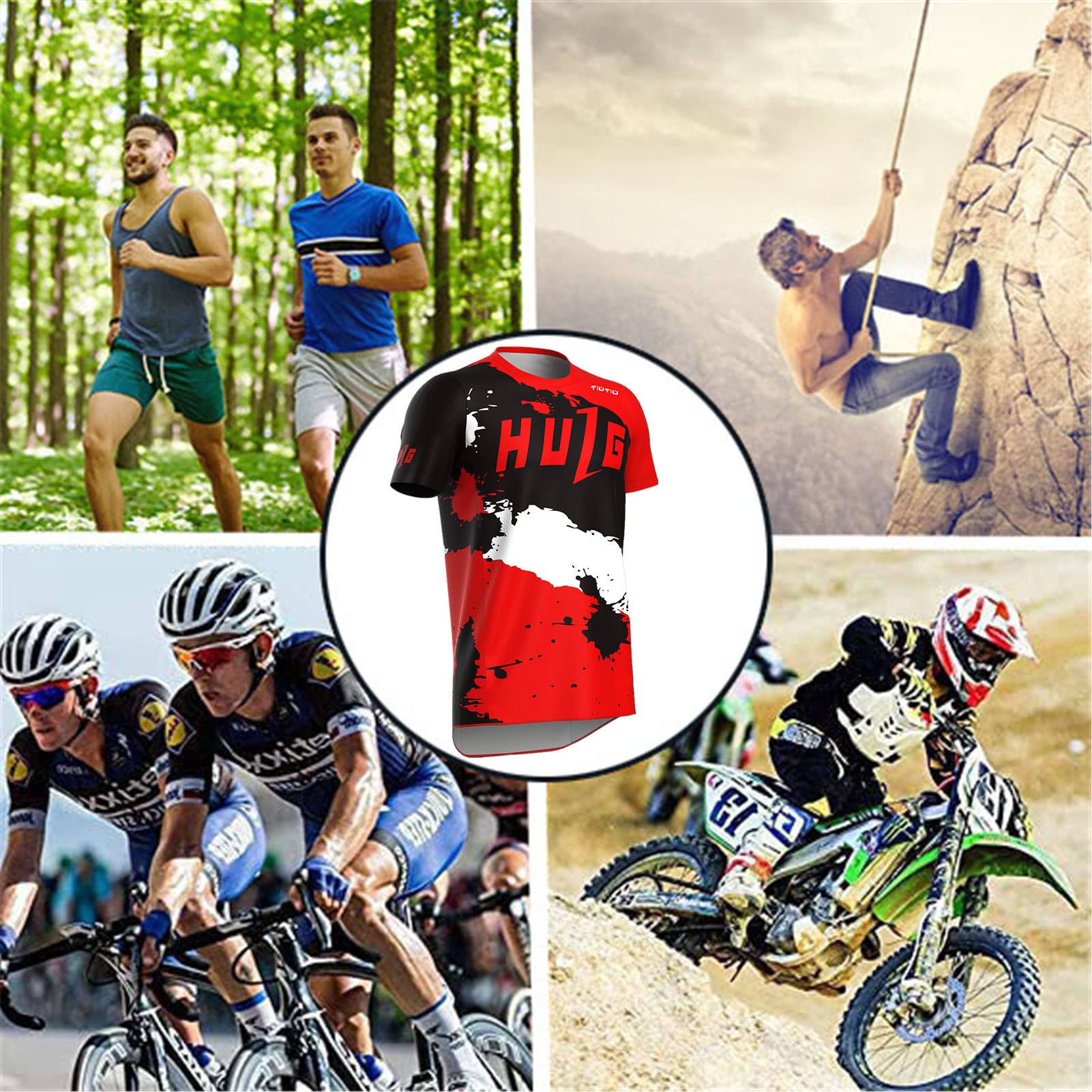 Maglia MTB Da Uomo Manica Corta, Maglia Da Discesa, Abbigliamento Da Bici Da Uomo Abbigliamento Da Ciclismo/motocross Maglia Da Mountain Bike MTB BMX
