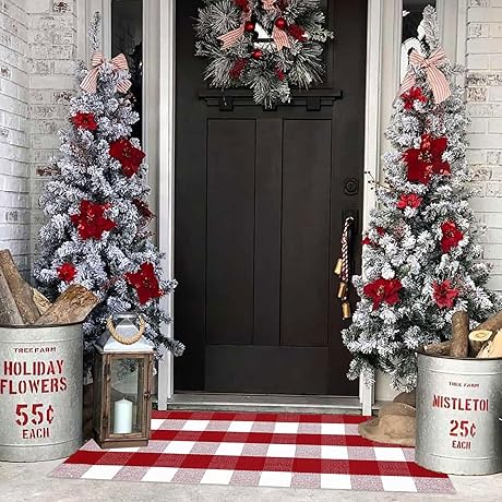 Christmas Plaid Outdoor Rug: Add Festive Cheer to Your Home's Exterior