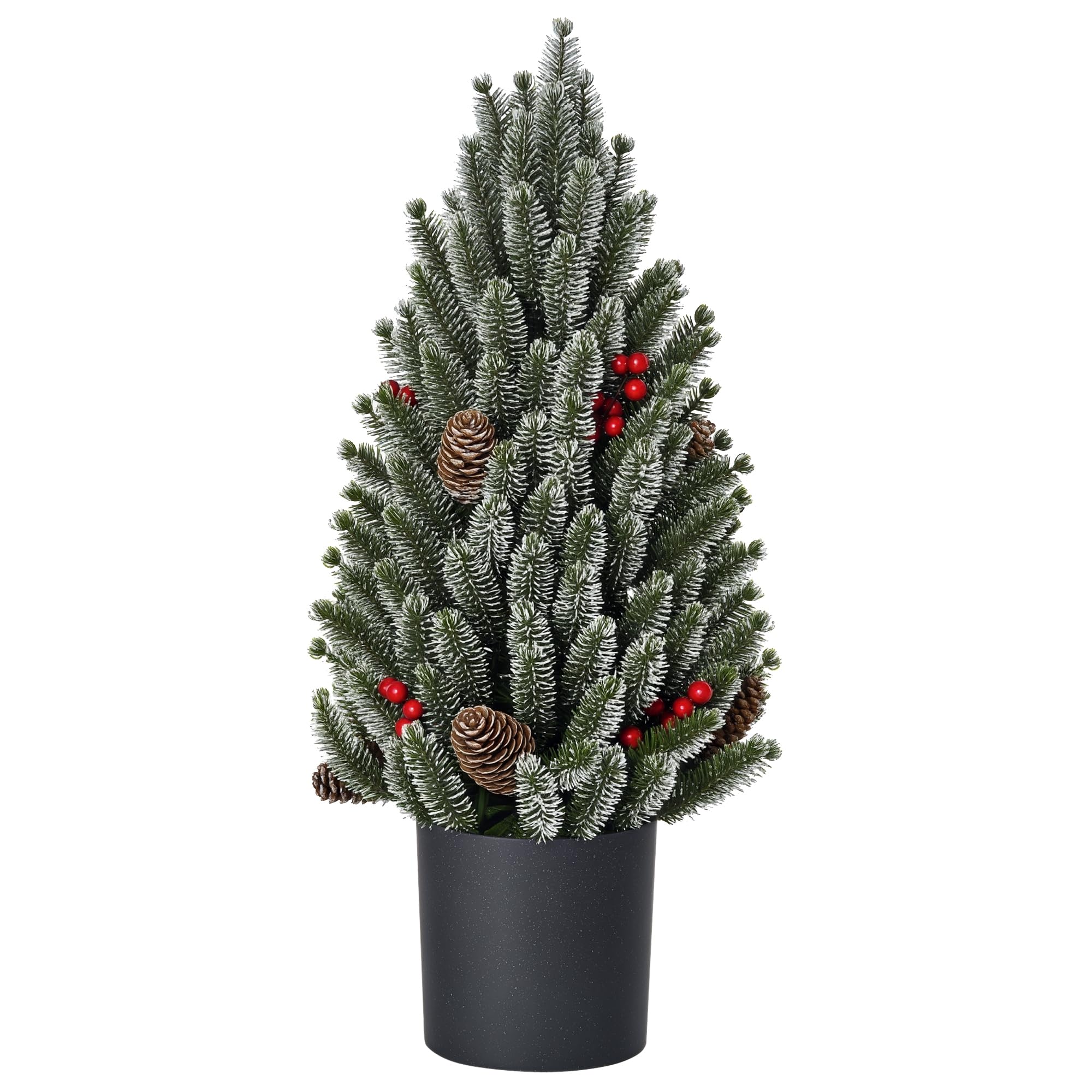 HOMCOM Mini-Tischchristbaum mit Schnee-Effekt (50 cm)